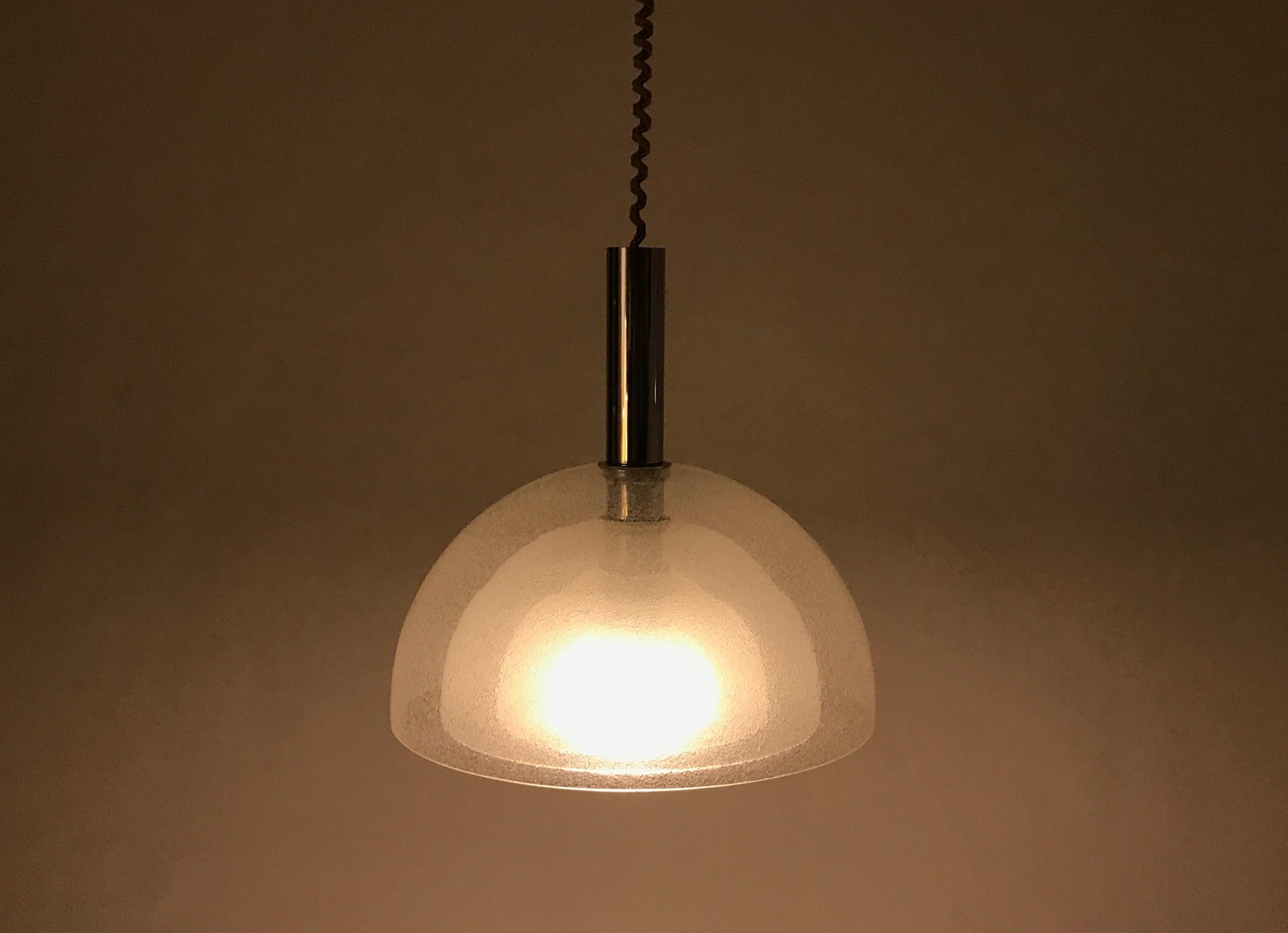20th Century Mid-Century Modern four layer Glass pendant lamp by Carlo Nason for Mazzega 