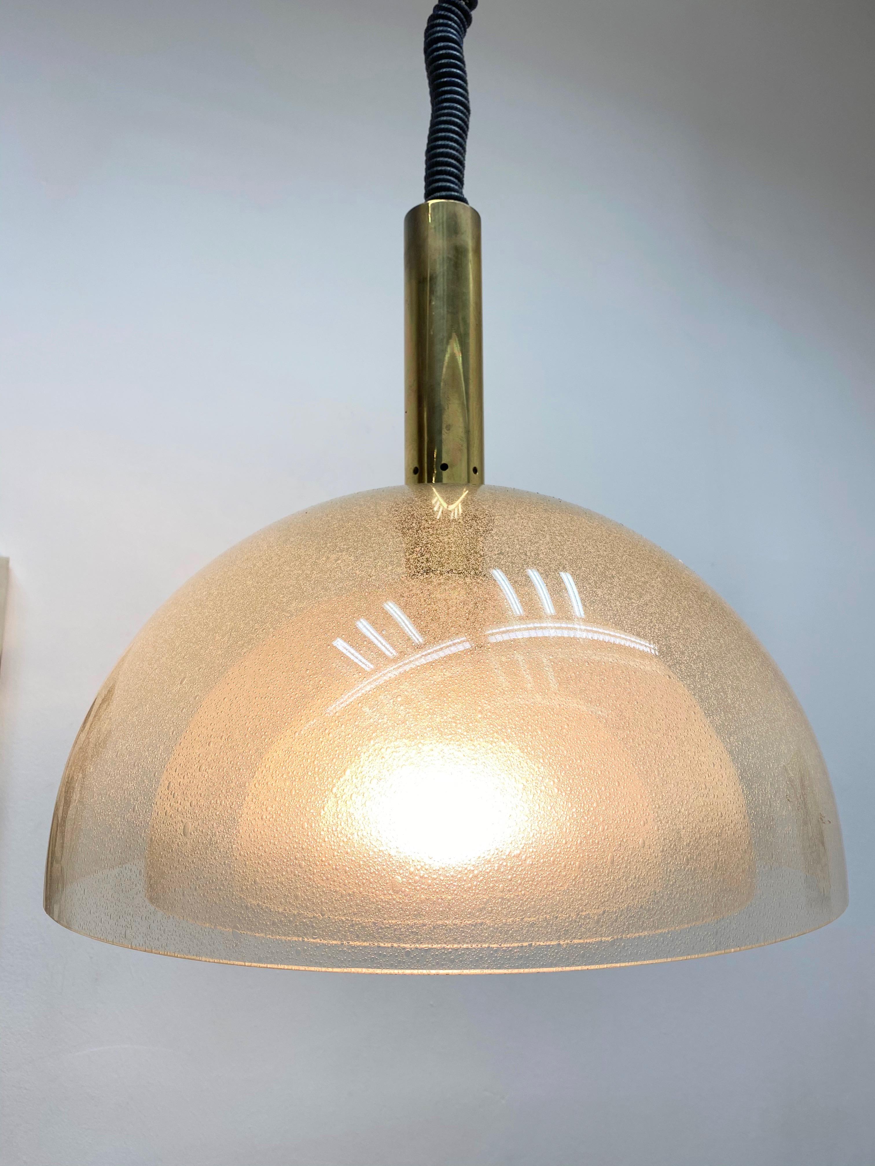 Mid-20th Century Large Four-Layer Murano Pulegoso Glass Pendant Lamp by Carlo Nason for Mazzega L