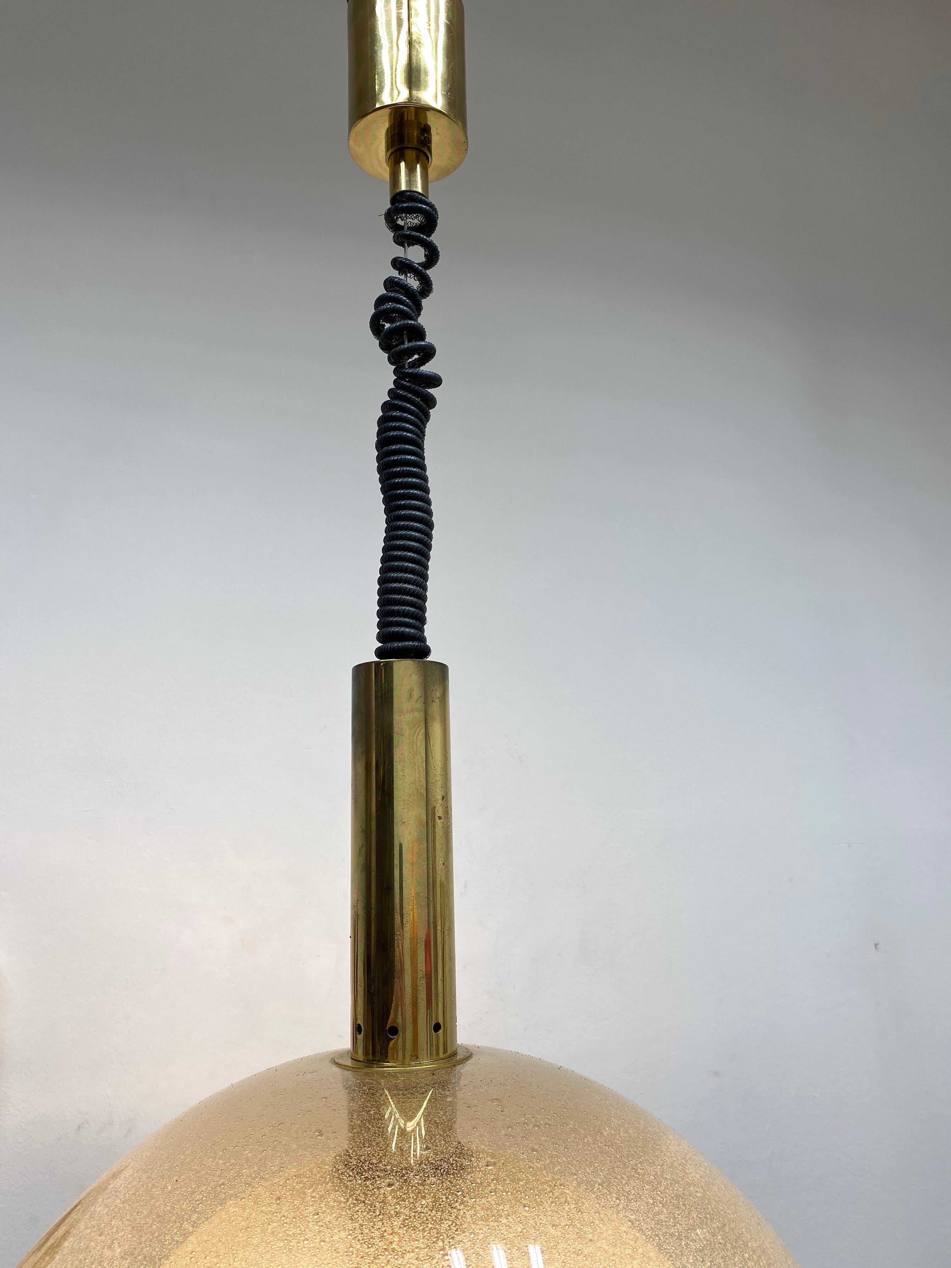 Large Four-Layer Murano Pulegoso Glass Pendant Lamp by Carlo Nason for Mazzega L 1