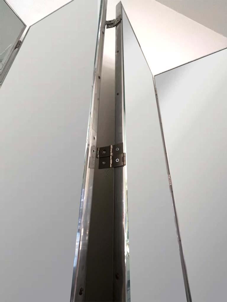 4 panel mirror room divider