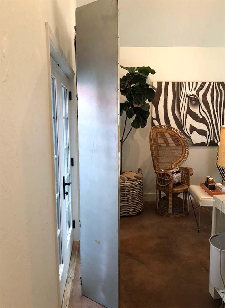 Unknown Large Four Panel Mirrored Screen Room Divider