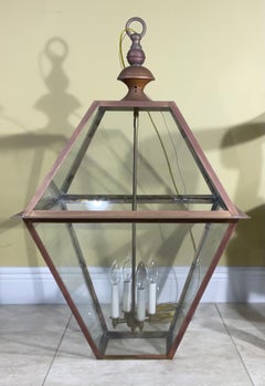 Large Four Sides Brass Hanging Lantern