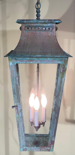Large Four Sides Hanging Copper Lantern