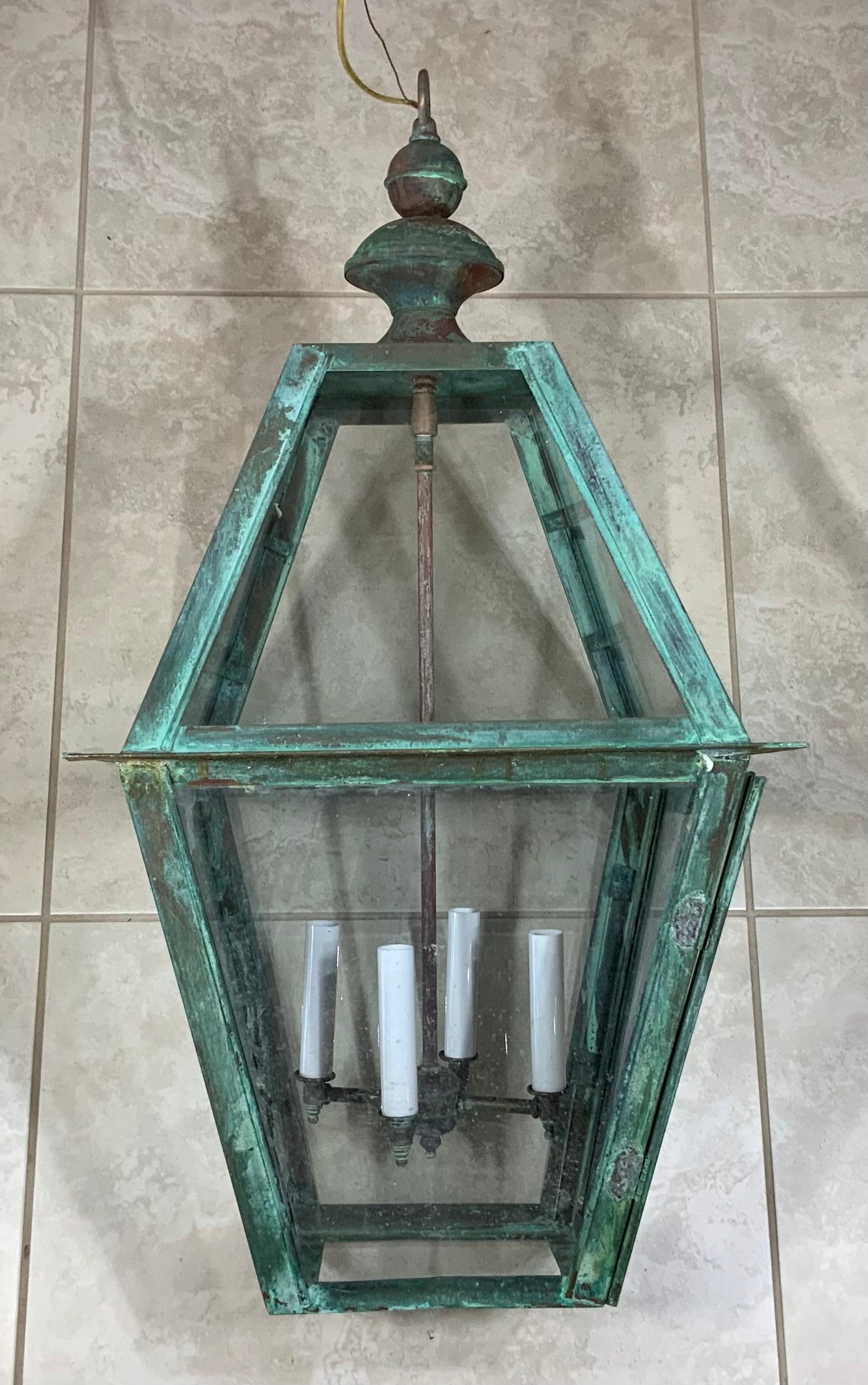 Large Four-Sides Hanging Copper Lantern 1