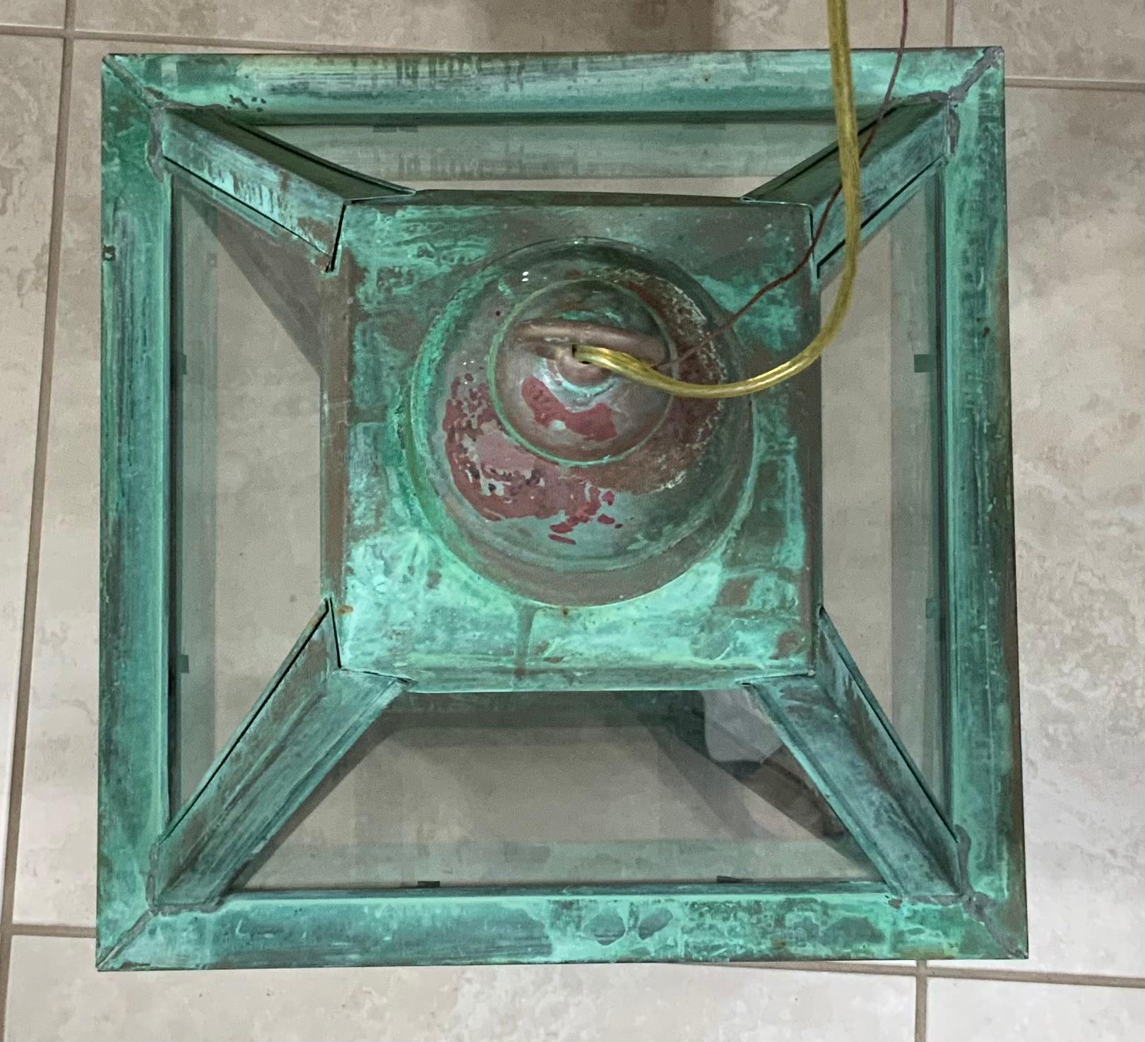 Large Four-Sides Hanging Copper Lantern 2