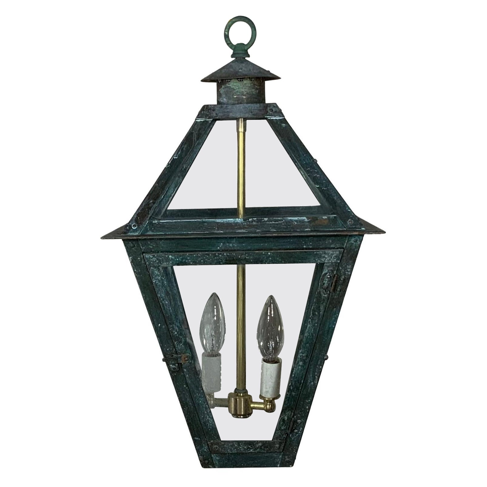 Large Four-Sides Hanging Copper Lantern
