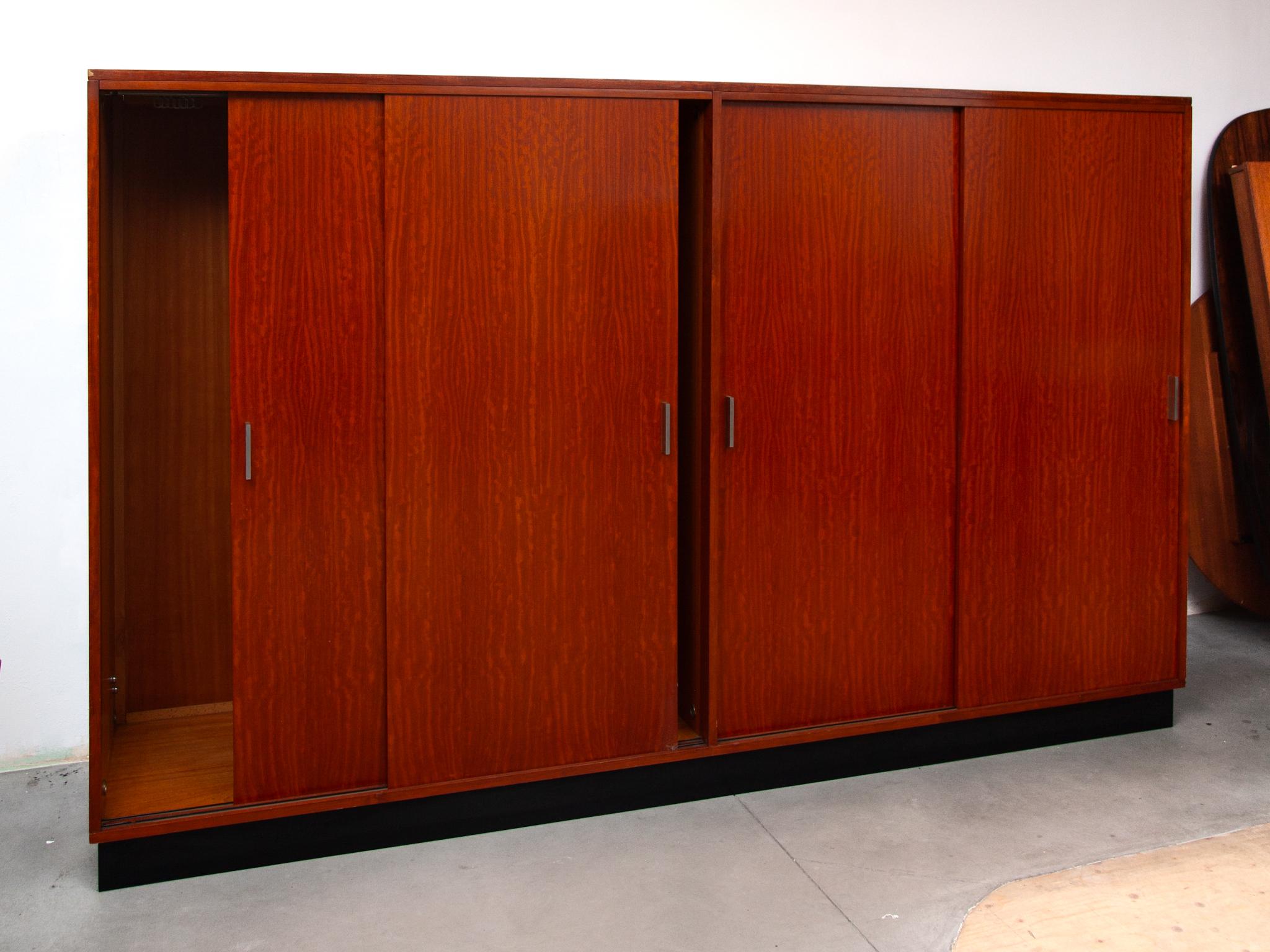 Large Four Sliding Doors Wardrobe designed by Alfred Hendrickx, 1960 8