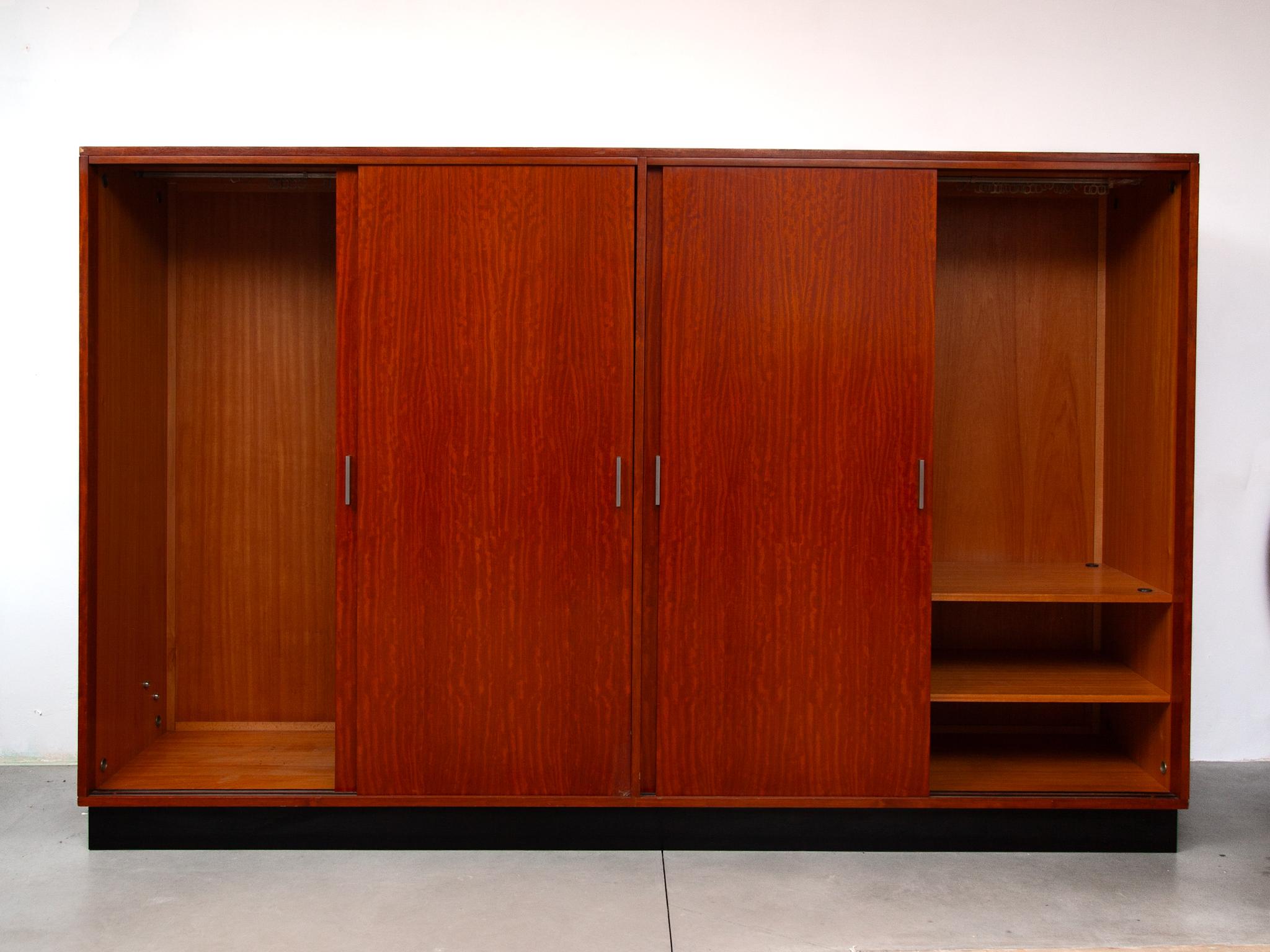 Mid-Century Modern Large Four Sliding Doors Wardrobe designed by Alfred Hendrickx, 1960