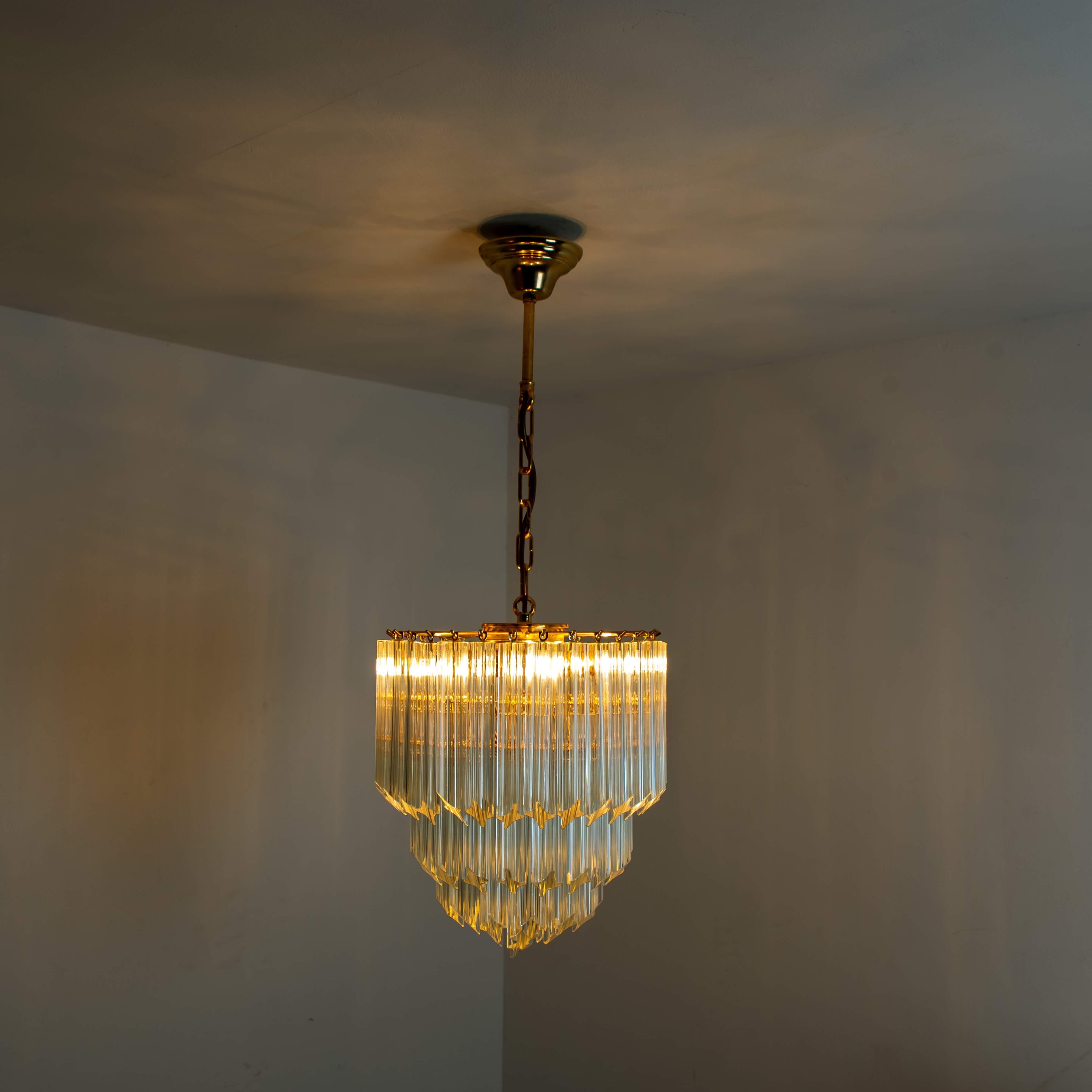 Large Four-Tier Cristal Venini Chandelier, 1960 In Good Condition In Rijssen, NL