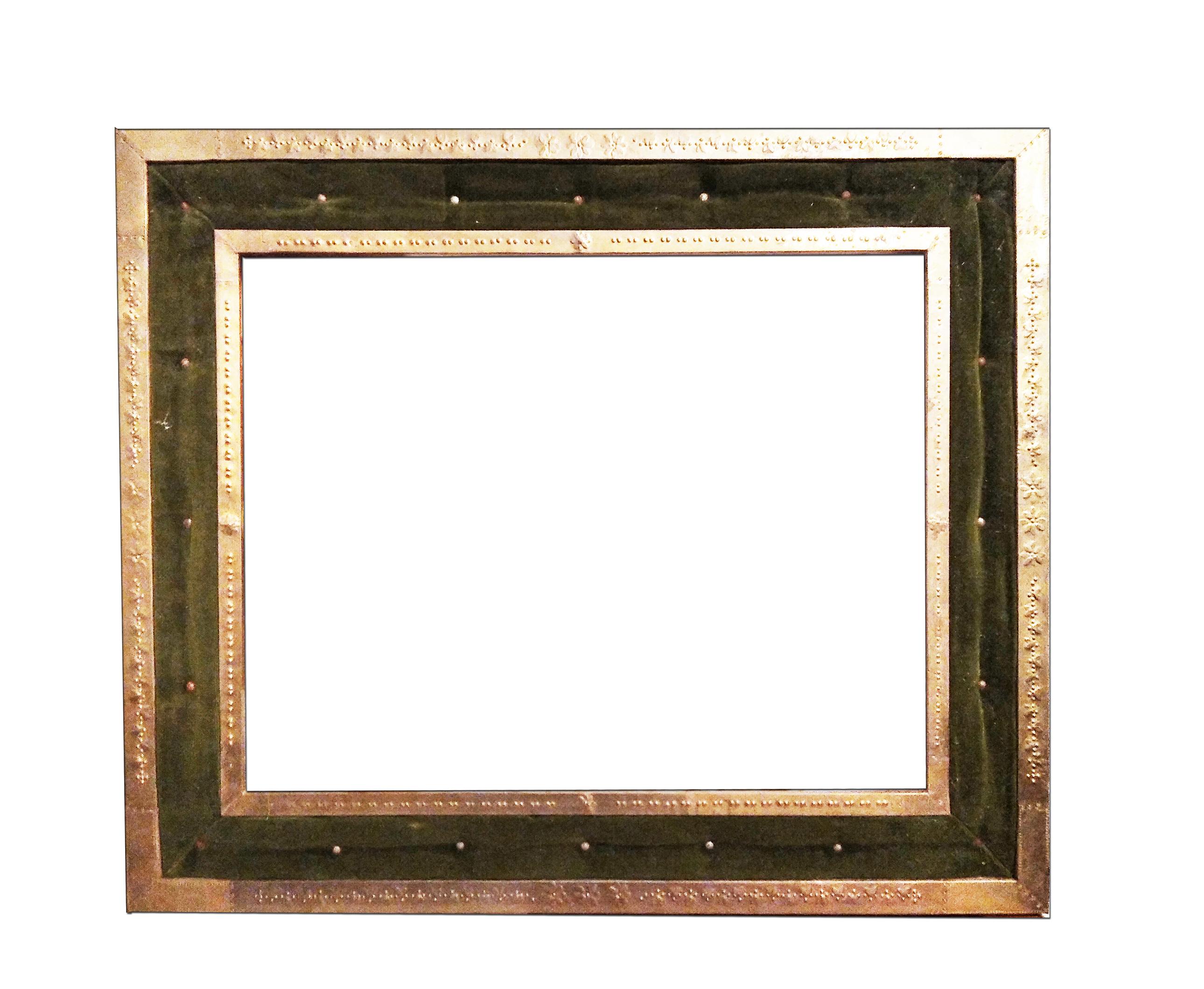  Original Large Frame Brass and Velved White Capitone, Victorian 1