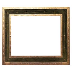Original Large Frame Brass and Velved White Capitone, Victorian