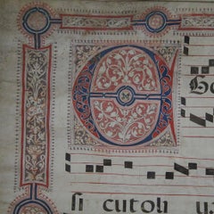 Large Framed 16th Century Italian Vellum Book Page, Handwriting