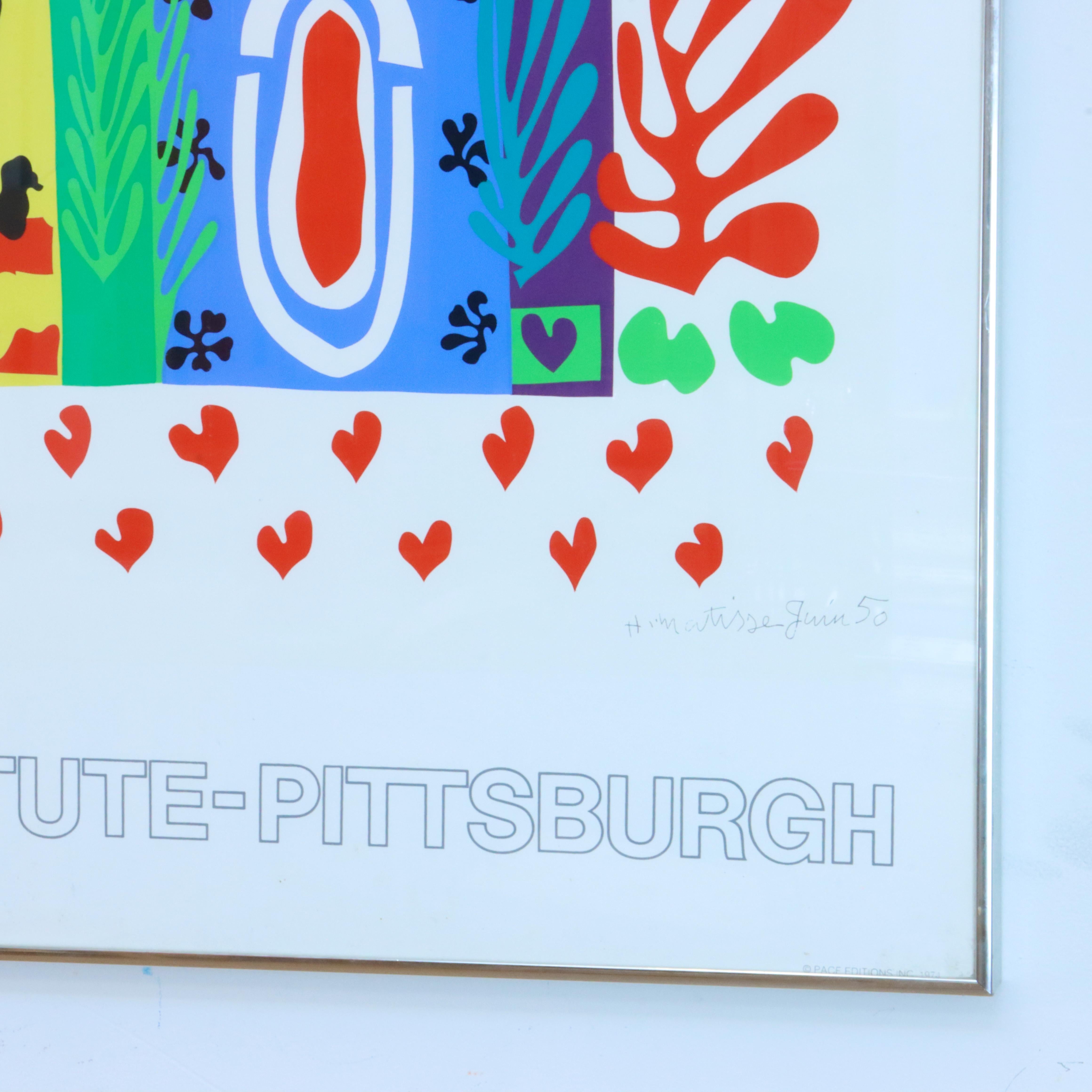 Large Framed 1974 Matisse Exhibition Screen Print 4