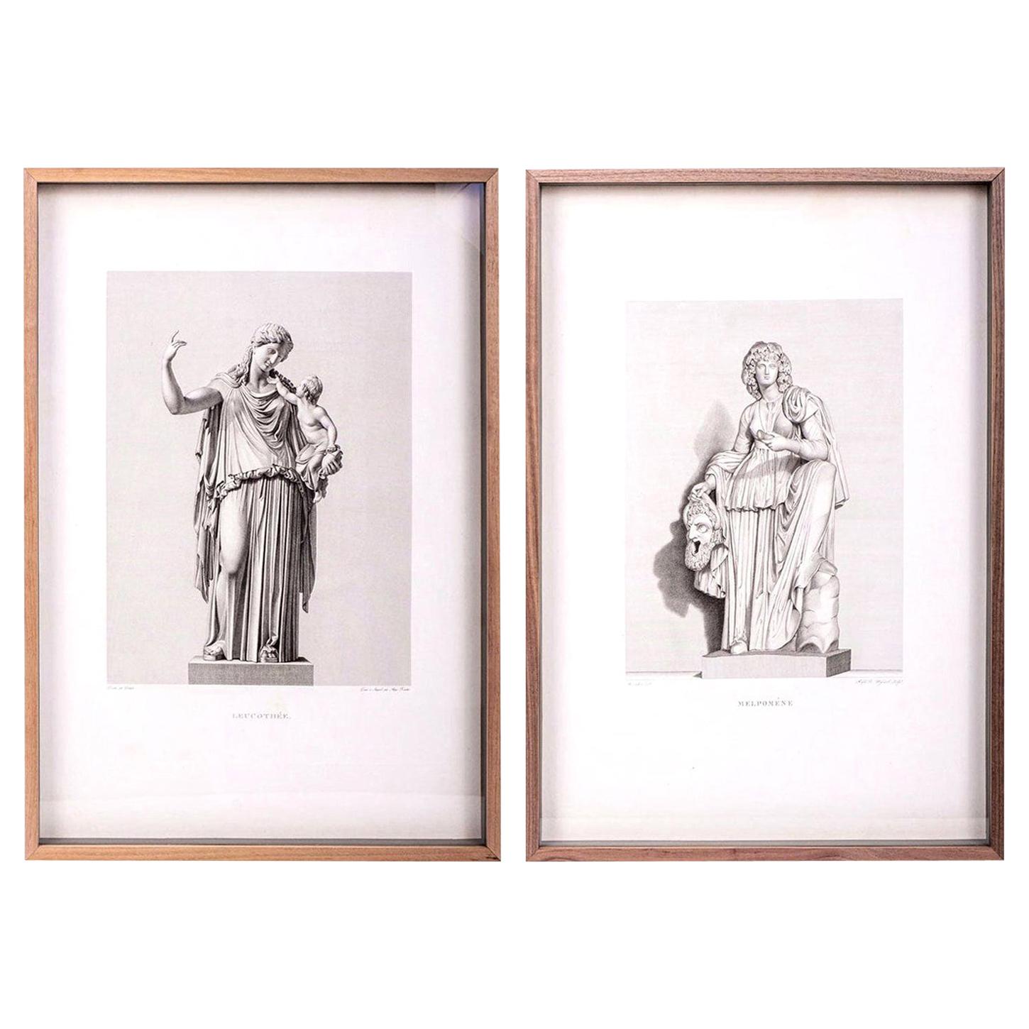 Large Framed 19th Century Engravings of Classical Figures 3