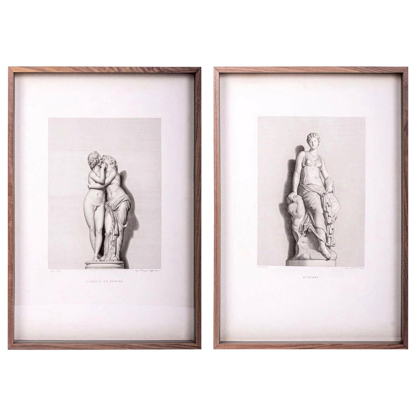 Large Framed 19th Century Engravings of Classical Figures 1