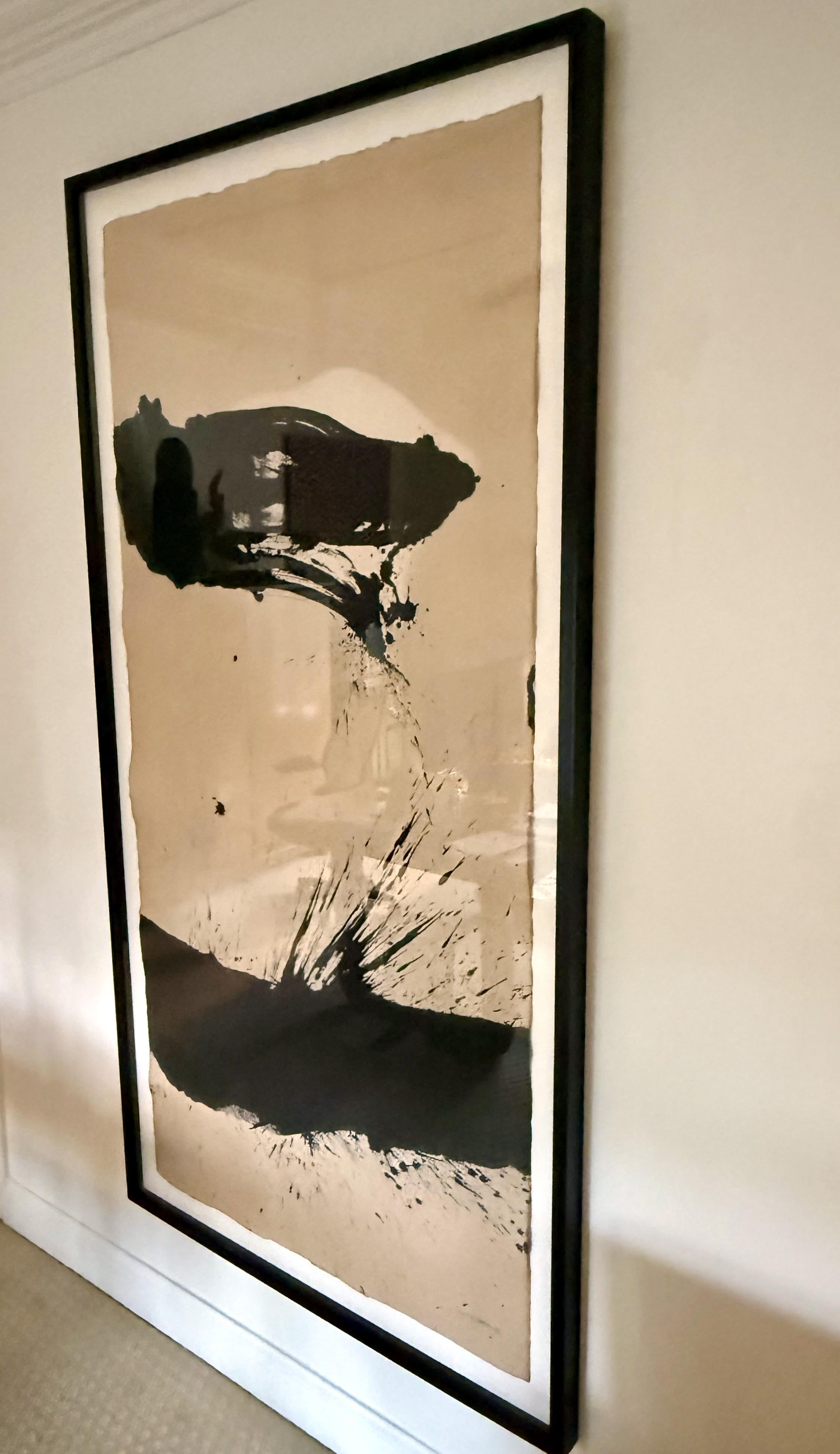 Large Framed Abstract Ink Painting by Qin Feng For Sale 4