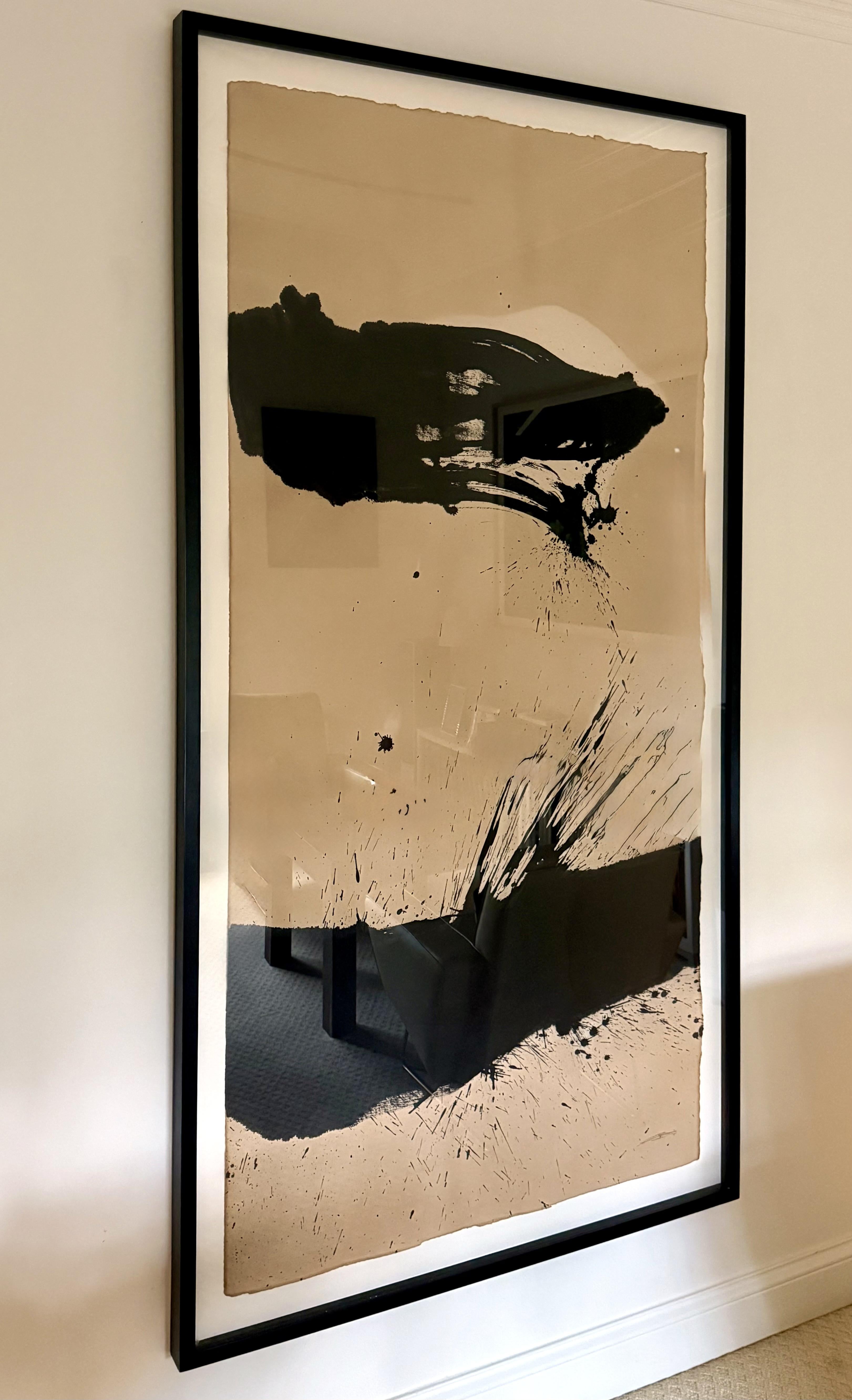 Large Framed Abstract Ink Painting by Qin Feng For Sale 5