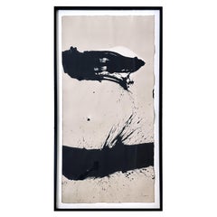 Large Framed Abstract Ink Painting by Qin Feng