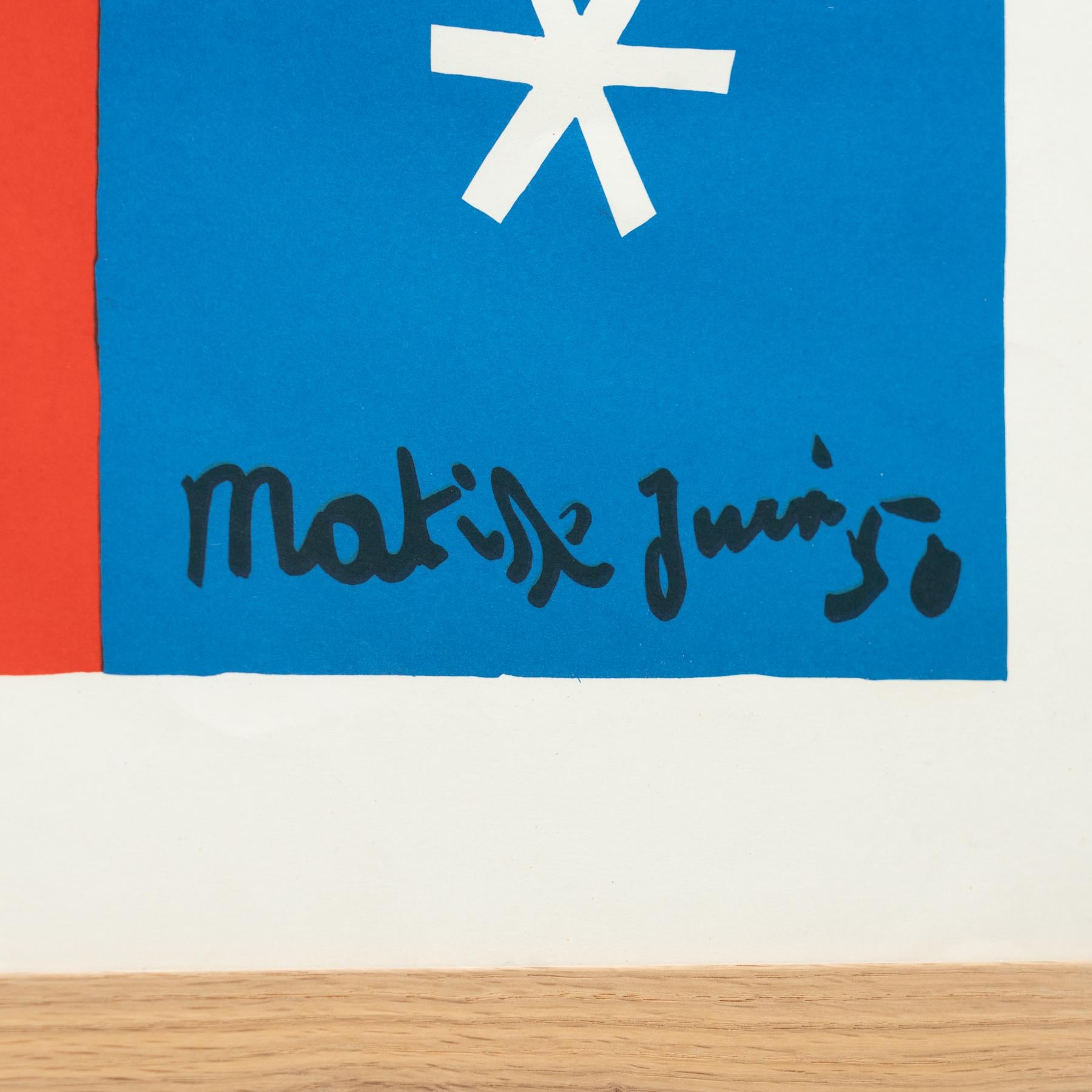 Gerahmte Lithographie von Henri Matisse in Gouache Decoupee, gerahmt (Papier) im Angebot