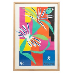 Large Framed After Henri Matisse Lithograph Gouache Decoupee