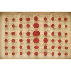 Large Framed Antique Collection Italian Grand Tour Red Wax Intaglios