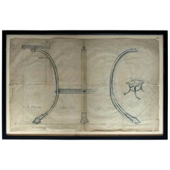 Large Framed Archival Design for a Table; Maison Paul Fargette & Maison Charles
