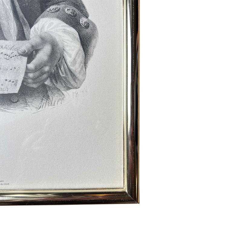 Large Framed Baroque Etching of German Composer Johann Sebastian Bach For Sale 5