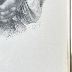 Large Framed Baroque Etching of German Composer Johann Sebastian Bach