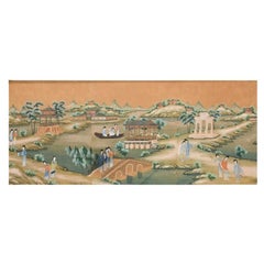 Large  Framed Chinese Watercolor Panel