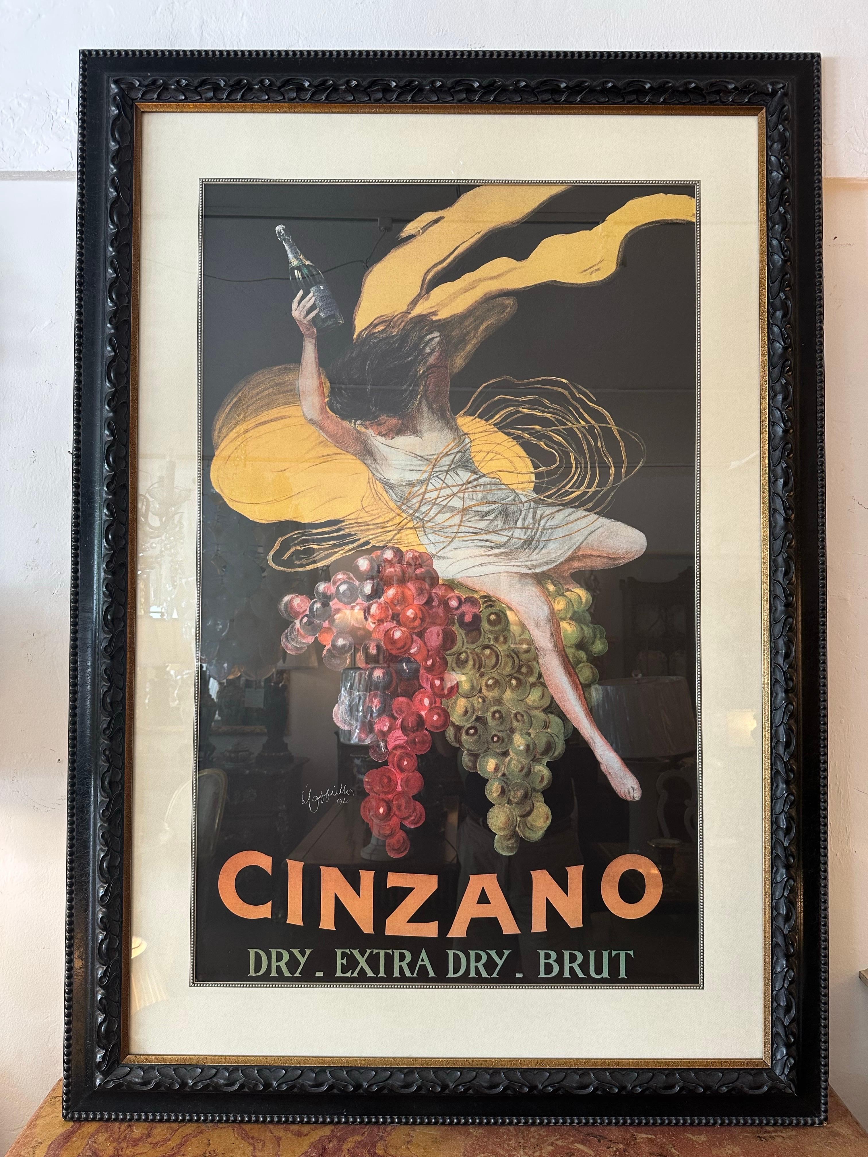 Großes gerahmtes Cinzano 1920 Poster in einem kühnen, individuellen Rahmen (Sonstiges) im Angebot