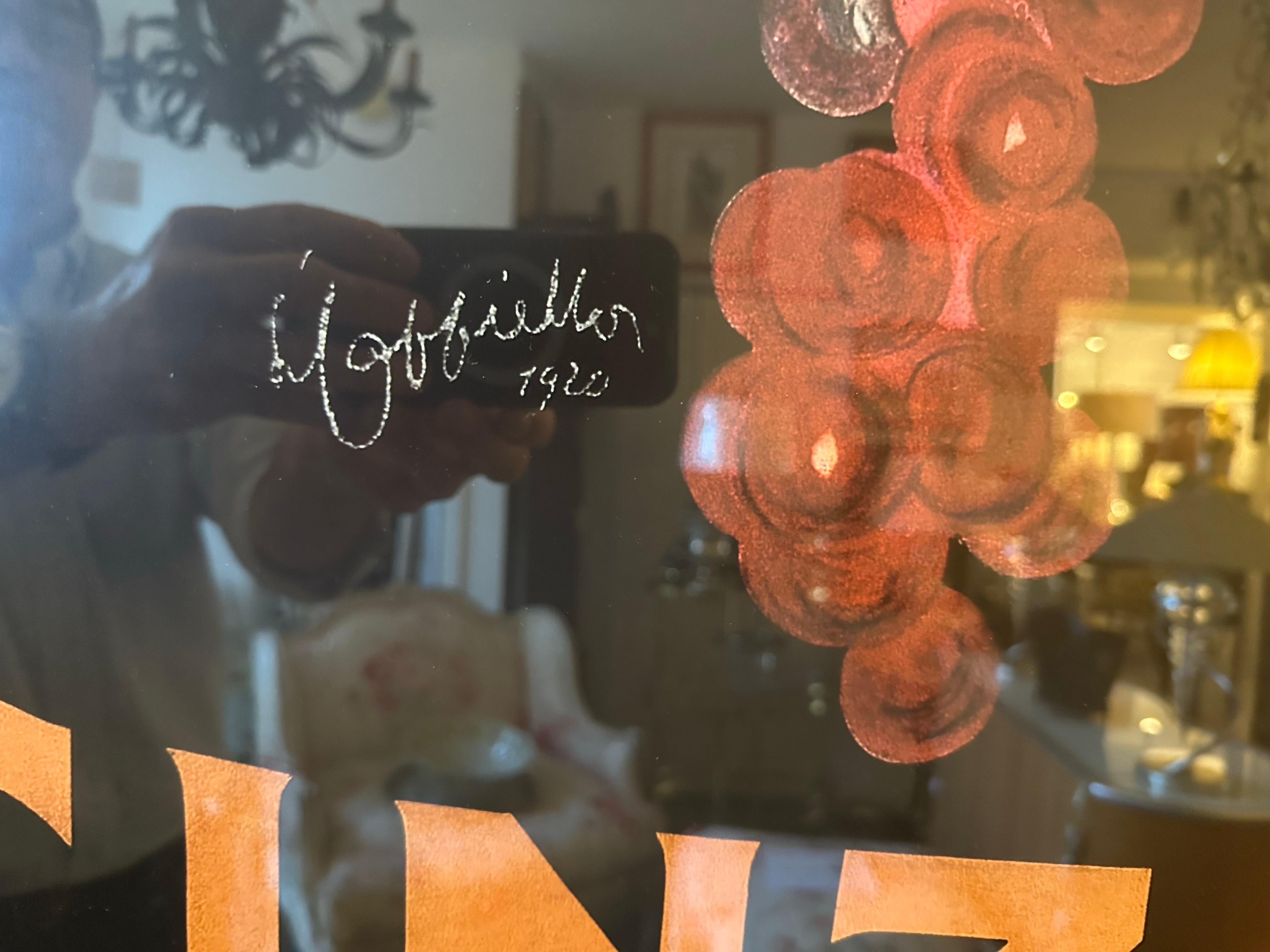 Other Large Framed Cinzano 1920 Poster in a Bold Custom Frame For Sale