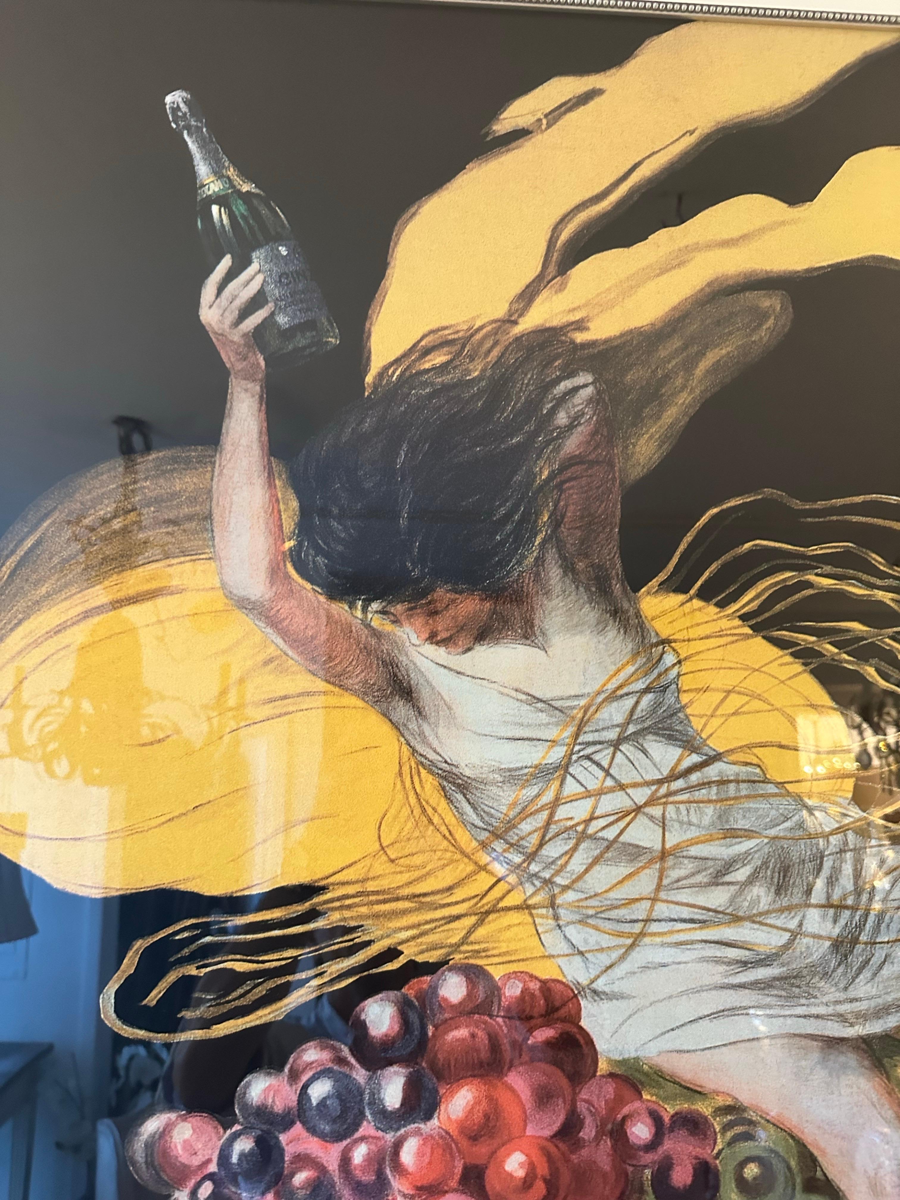 Large Framed Cinzano 1920 Poster in a Bold Custom Frame For Sale 2