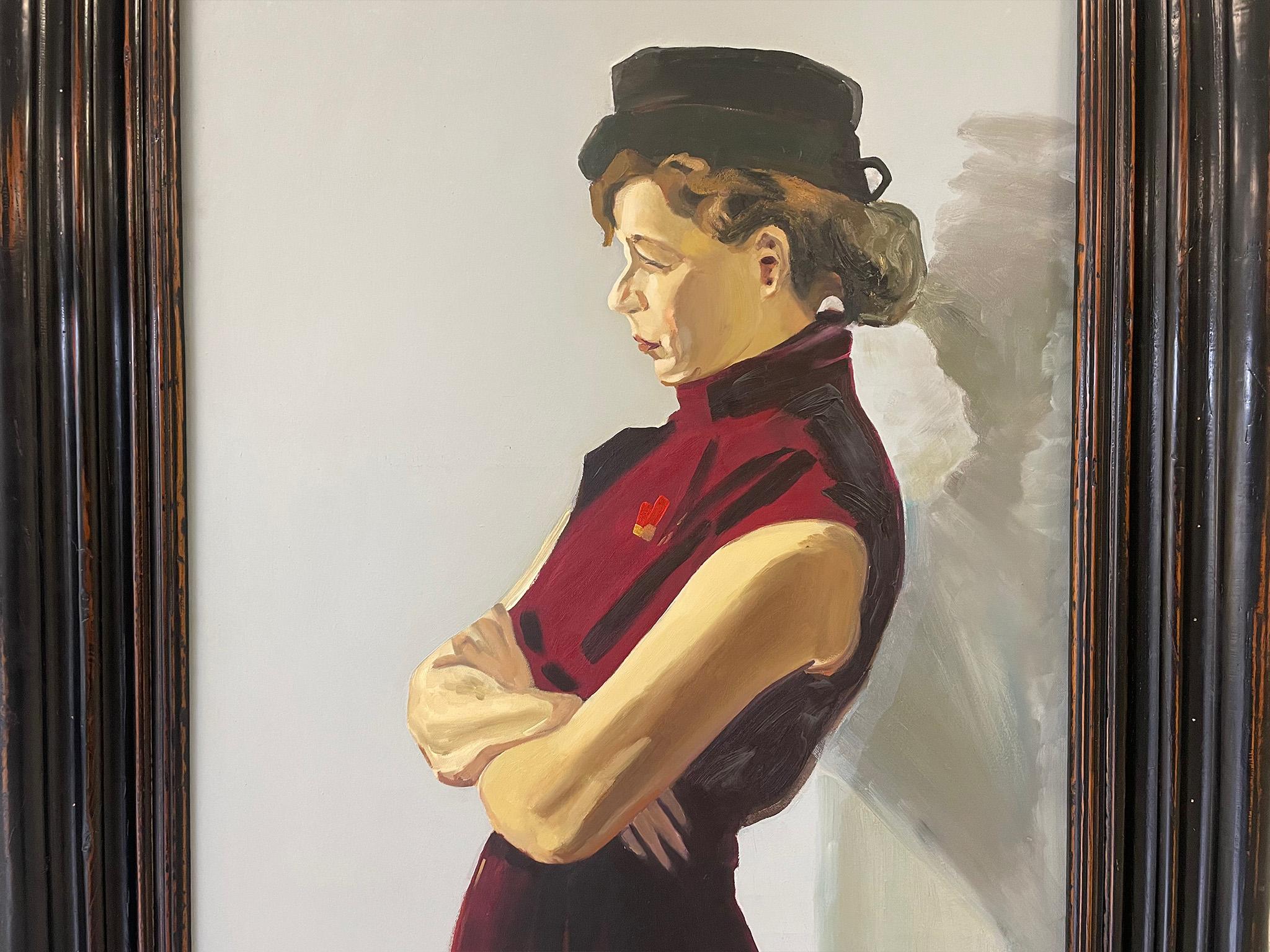 Large Framed Contemporary Portrait of a Woman In Good Condition In New York, NY