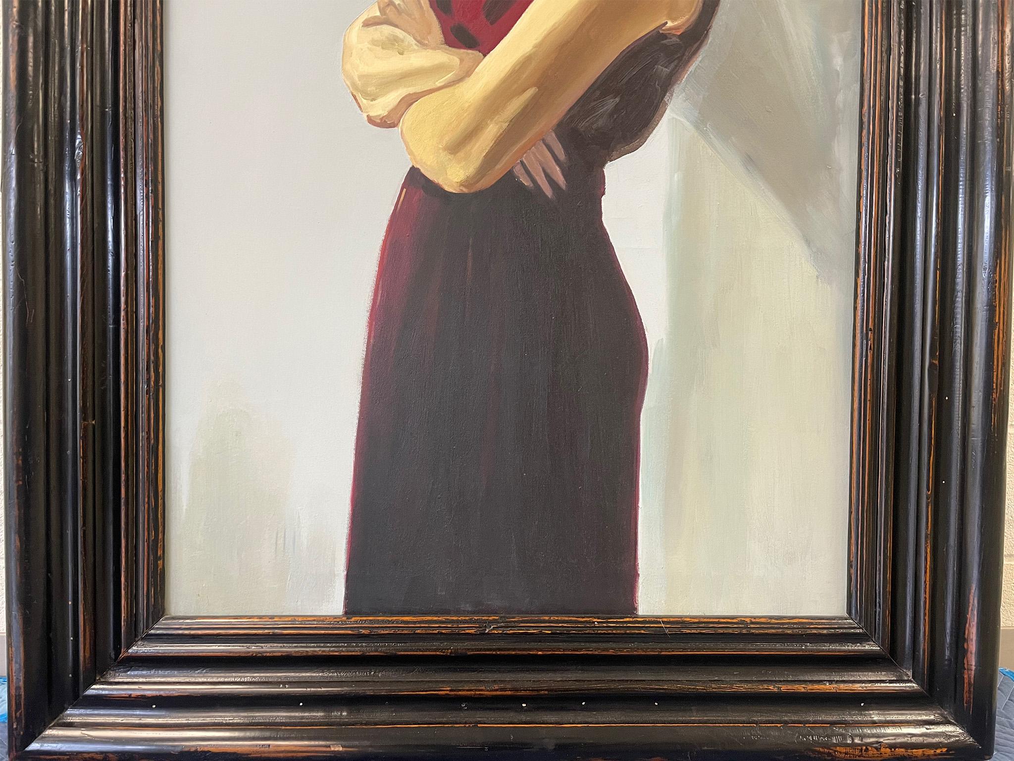 20th Century Large Framed Contemporary Portrait of a Woman