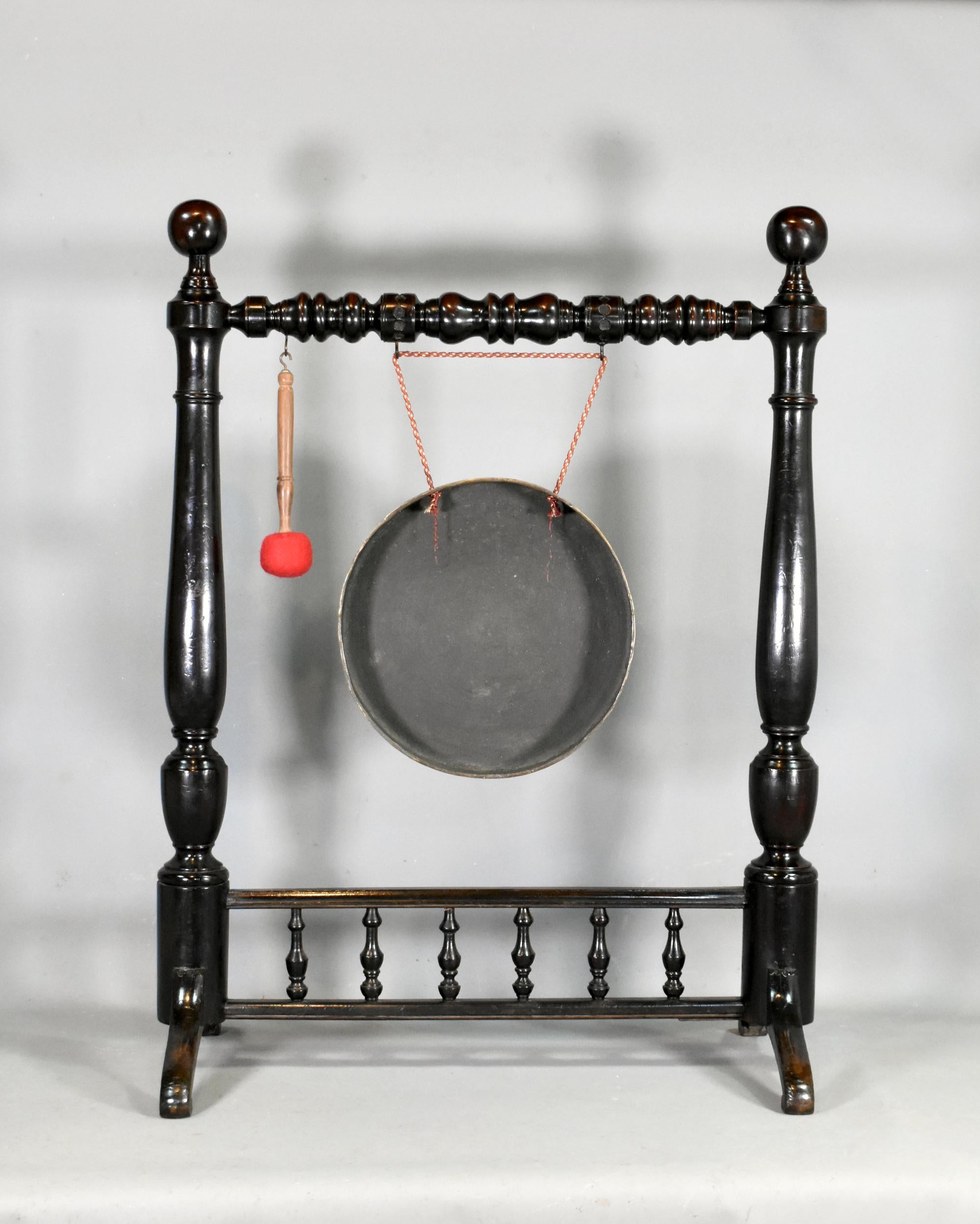 Large Framed Dinner Gong in Mahogany  For Sale 1