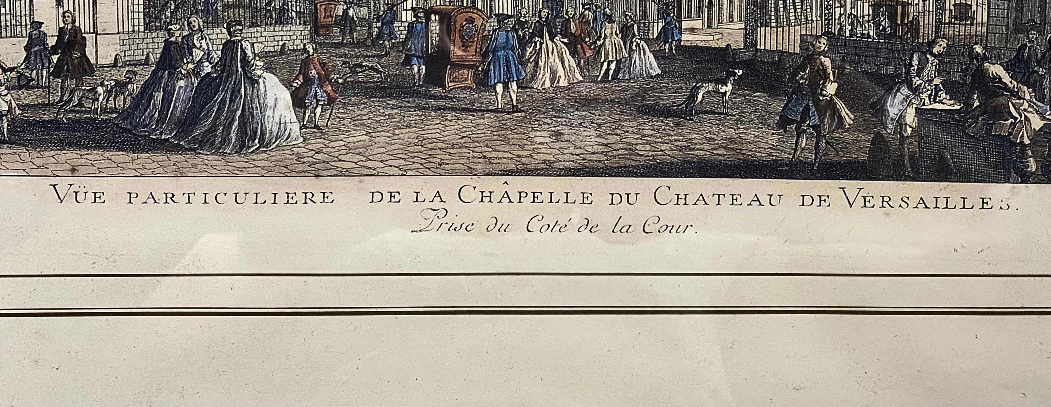 Große gerahmte Radierung von Versailles Vue Particulire de la Chapelle du Chteau im Angebot 3