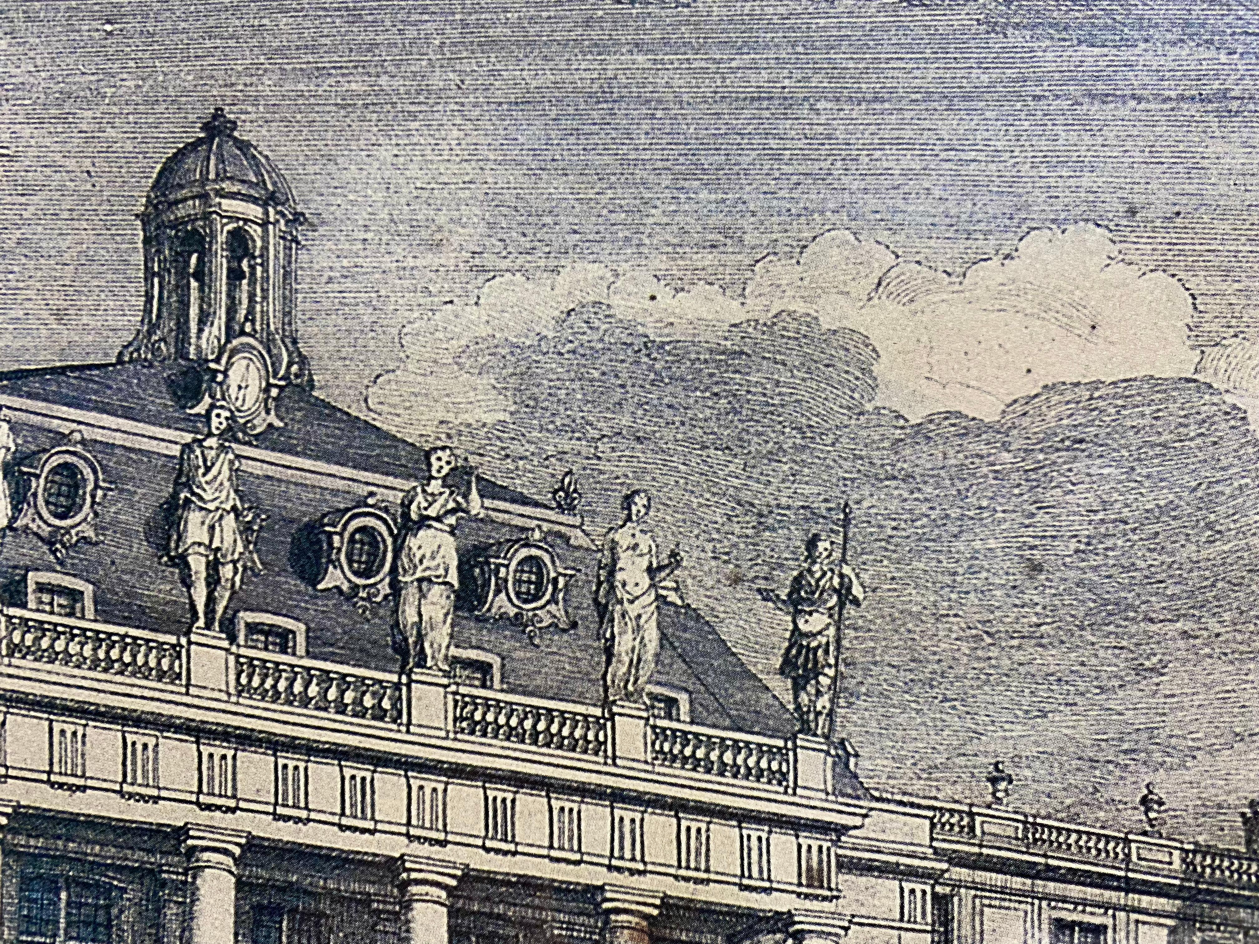 Große gerahmte Radierung von Versailles Vue Particulire de la Chapelle du Chteau im Angebot 11