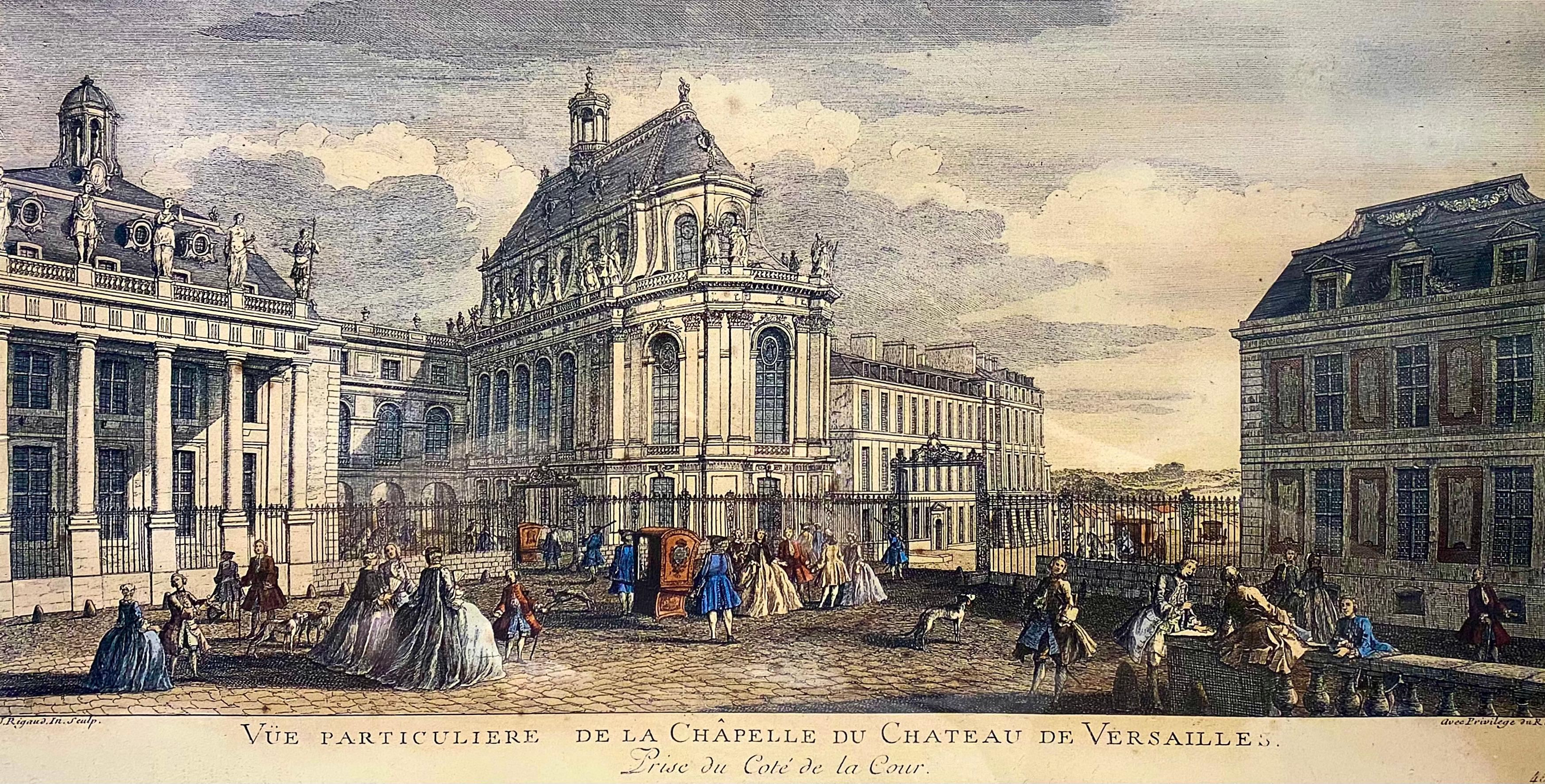 Große gerahmte französische Radierung von Versailles - Vue Particulière de la Chapelle du Château de Versailles

Das Paar ist für das Thema Versailles erhältlich. Aus Mis en Demeure, Paris.