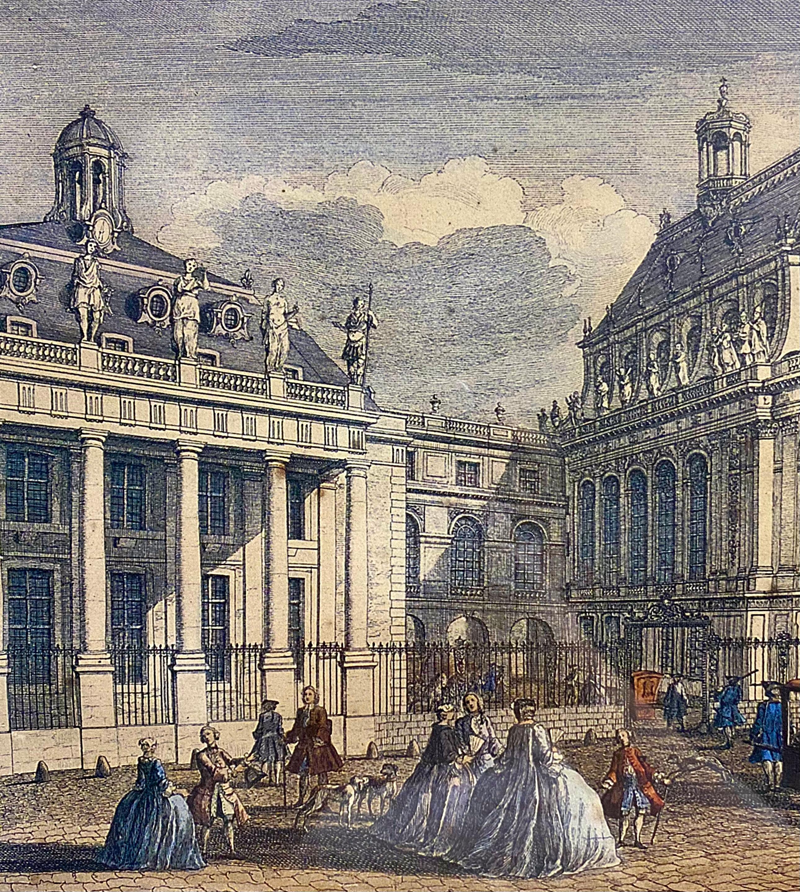 Wood Large Framed Etching of Versailles – Vue Particulière de la Chapelle du Château For Sale