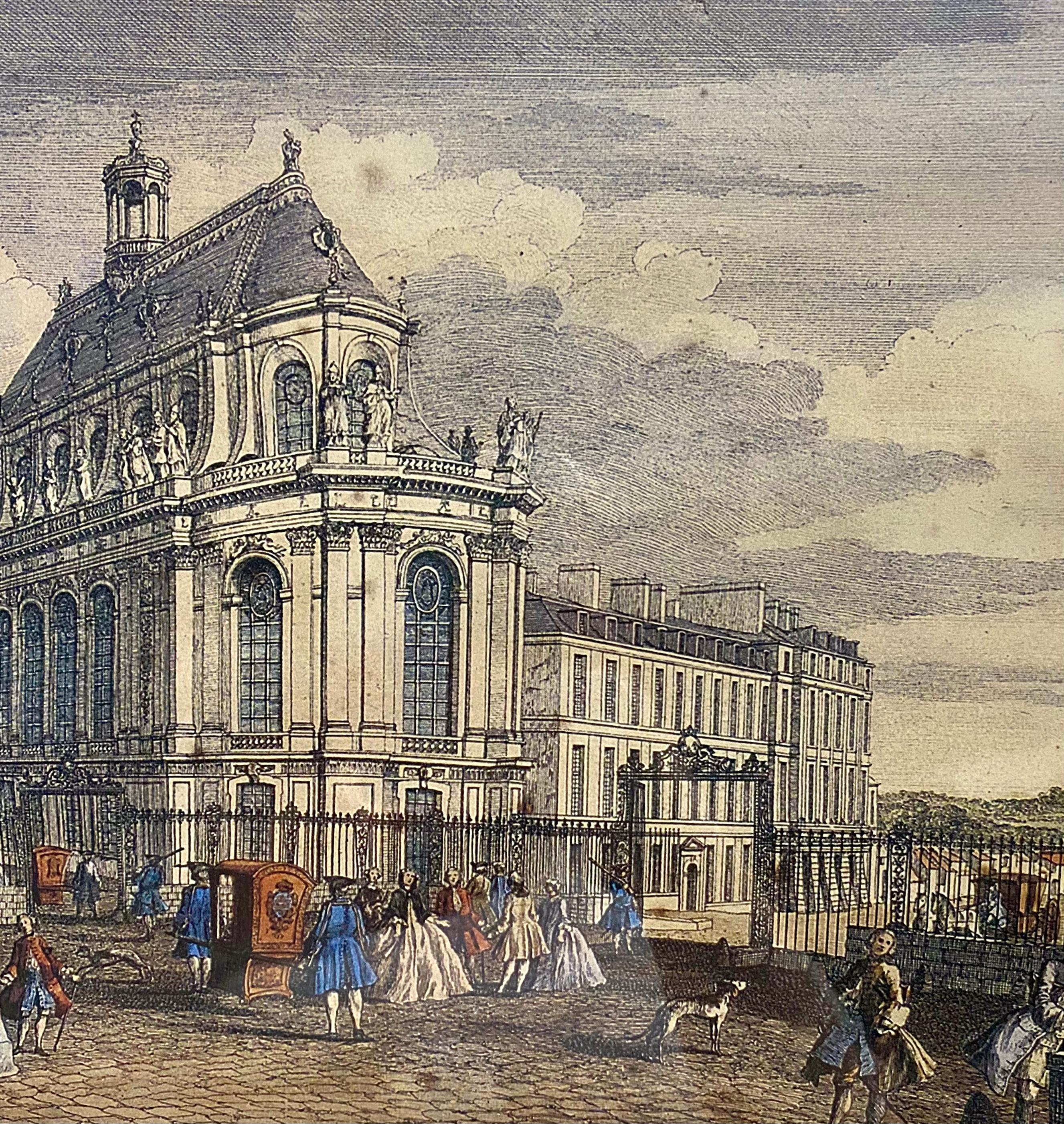 Große gerahmte Radierung von Versailles Vue Particulire de la Chapelle du Chteau im Angebot 1