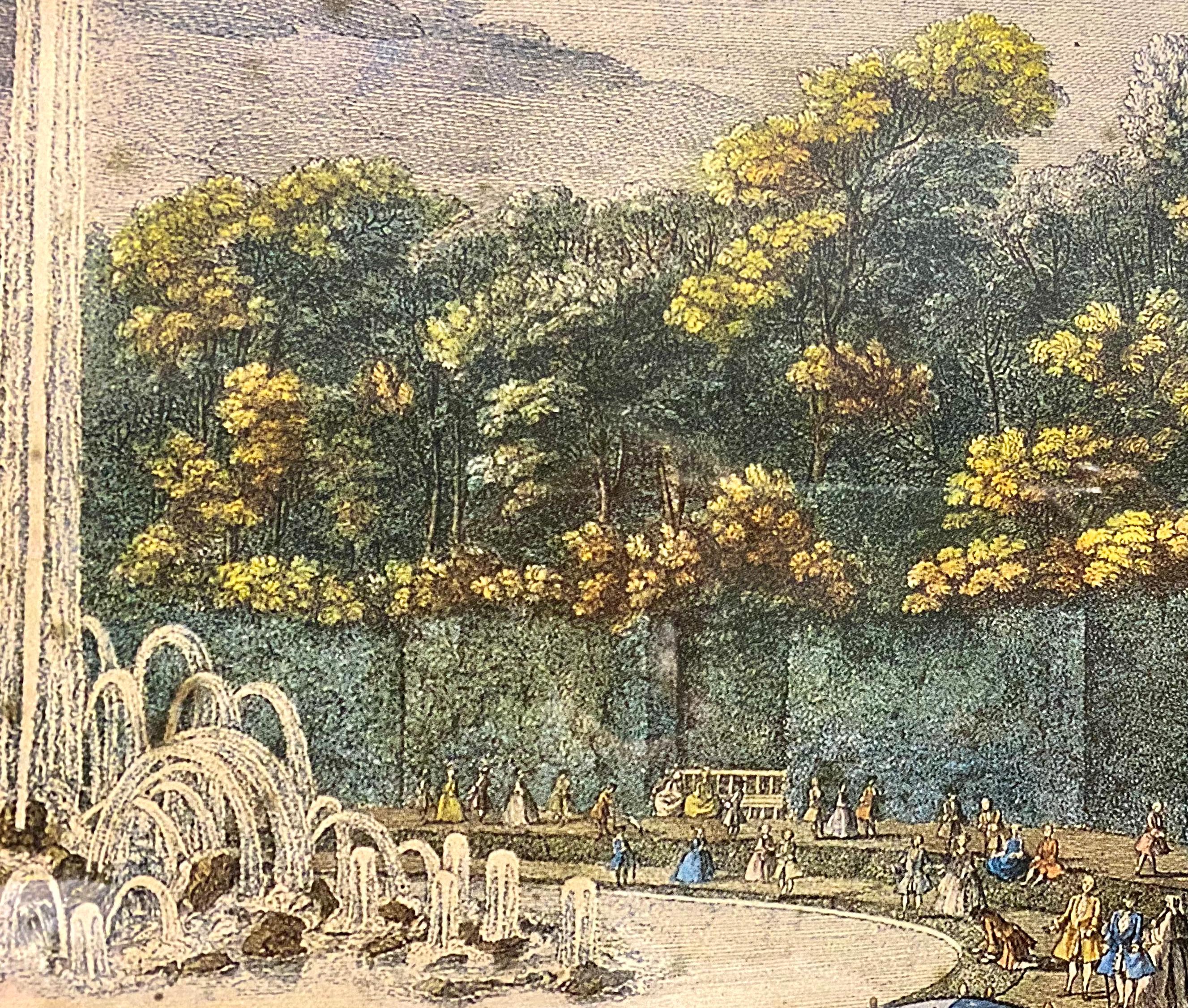 Grande acquaforte francese incorniciata di Versailles, Le Bassin d'Encelade in vendita 11