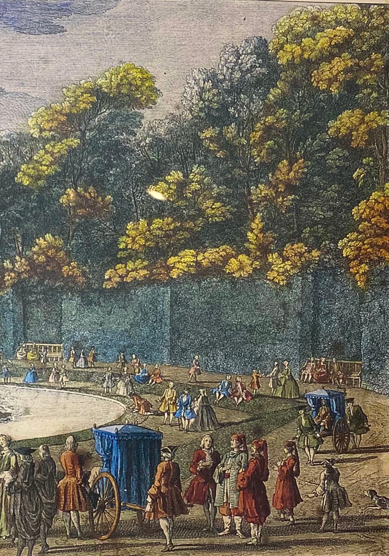 Large Framed French Etching of Versailles, Le Bassin d’Encelade For Sale 2