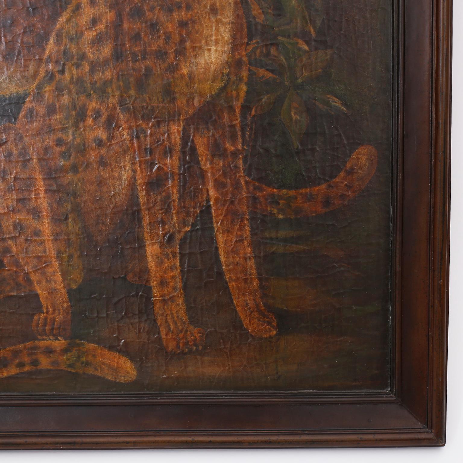 American Large Framed Image of Two Cheetahs