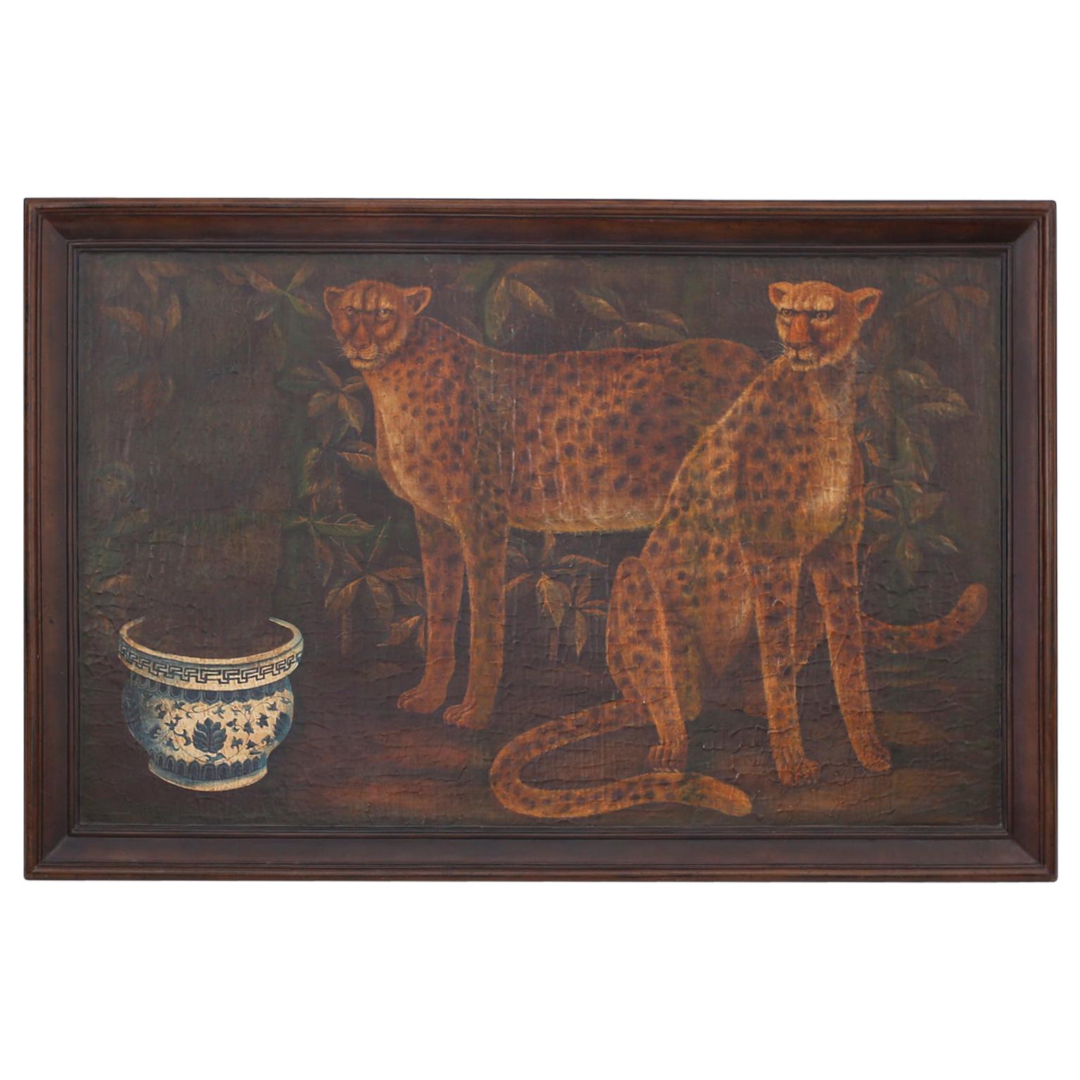 Large Framed Image of Two Cheetahs