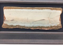 Grand échantillon encadré de "marbre paysage" ou "marbre de ruine" italien Pietra Paesina