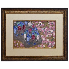 Large Framed Japanese Contemporary Gilded Ceramic Plate by Master Artist