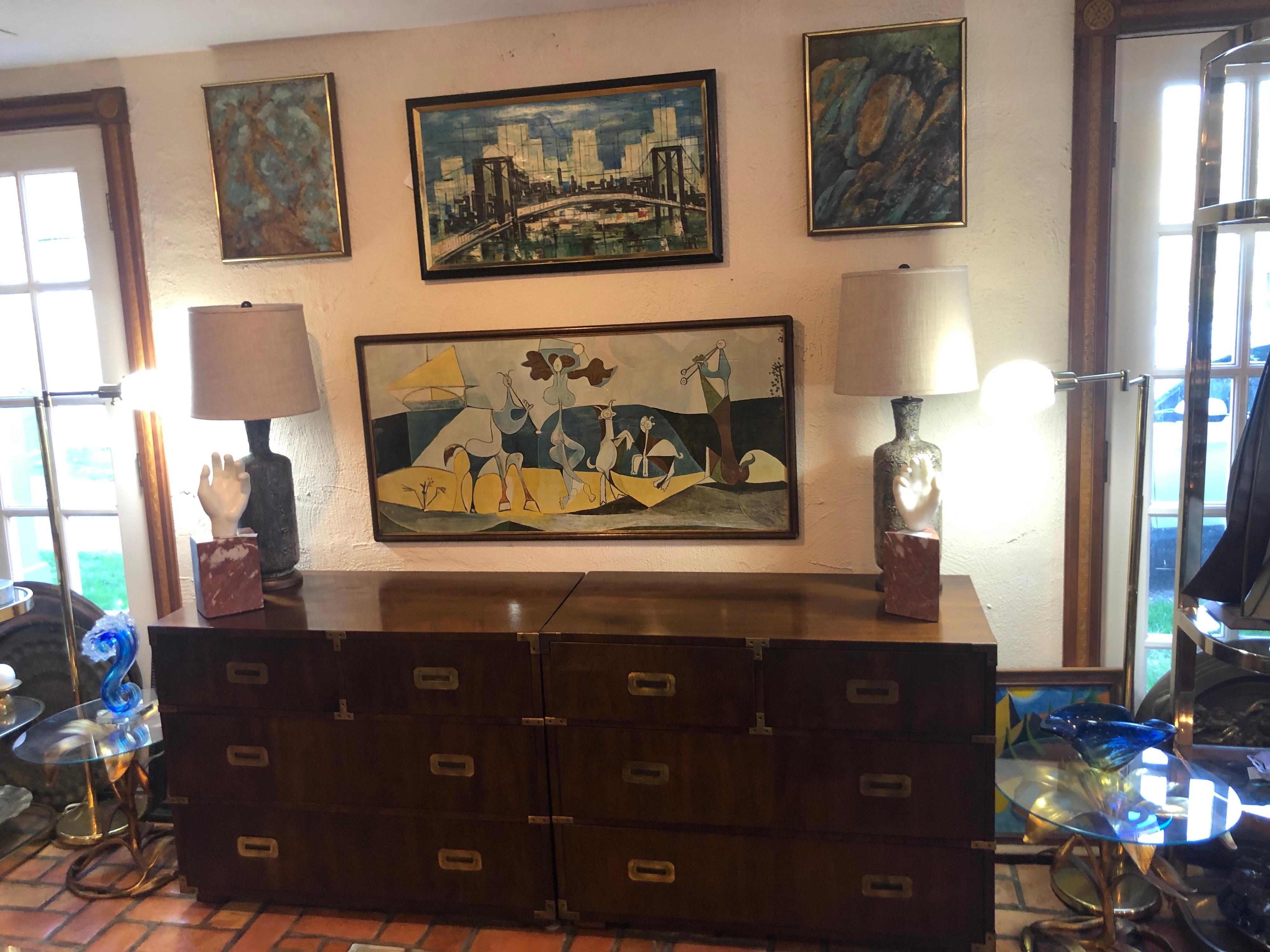 Mid-20th Century Large Framed 