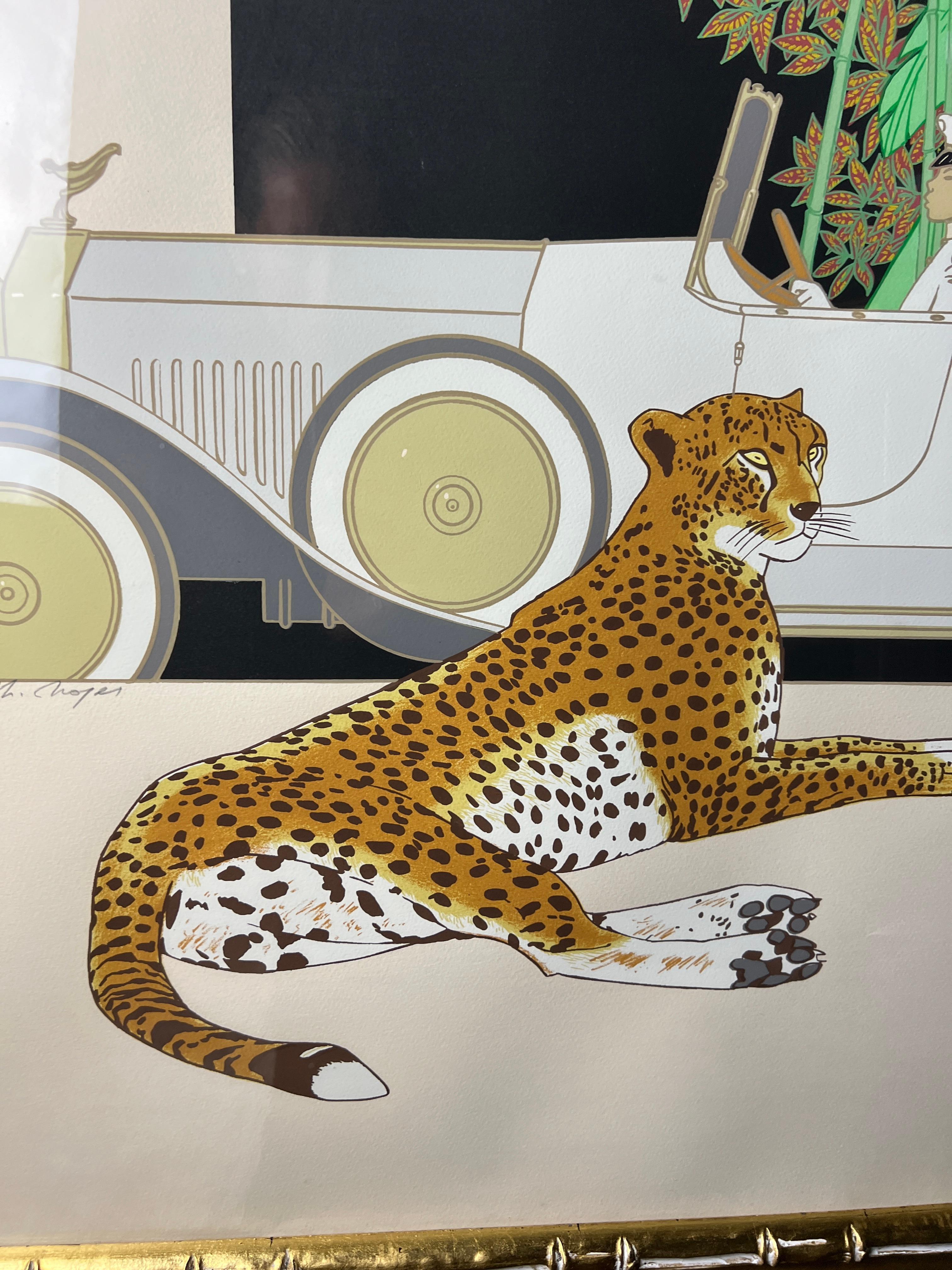 Art Déco Litografia incorniciata di grandi dimensioni di Philippe Henri Noyer intitolata 