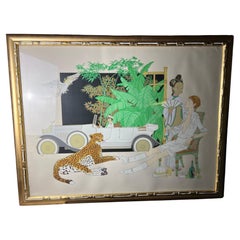 Large Framed Lithograph by Philippe Henri Noyer titled "White Rolls Royce"