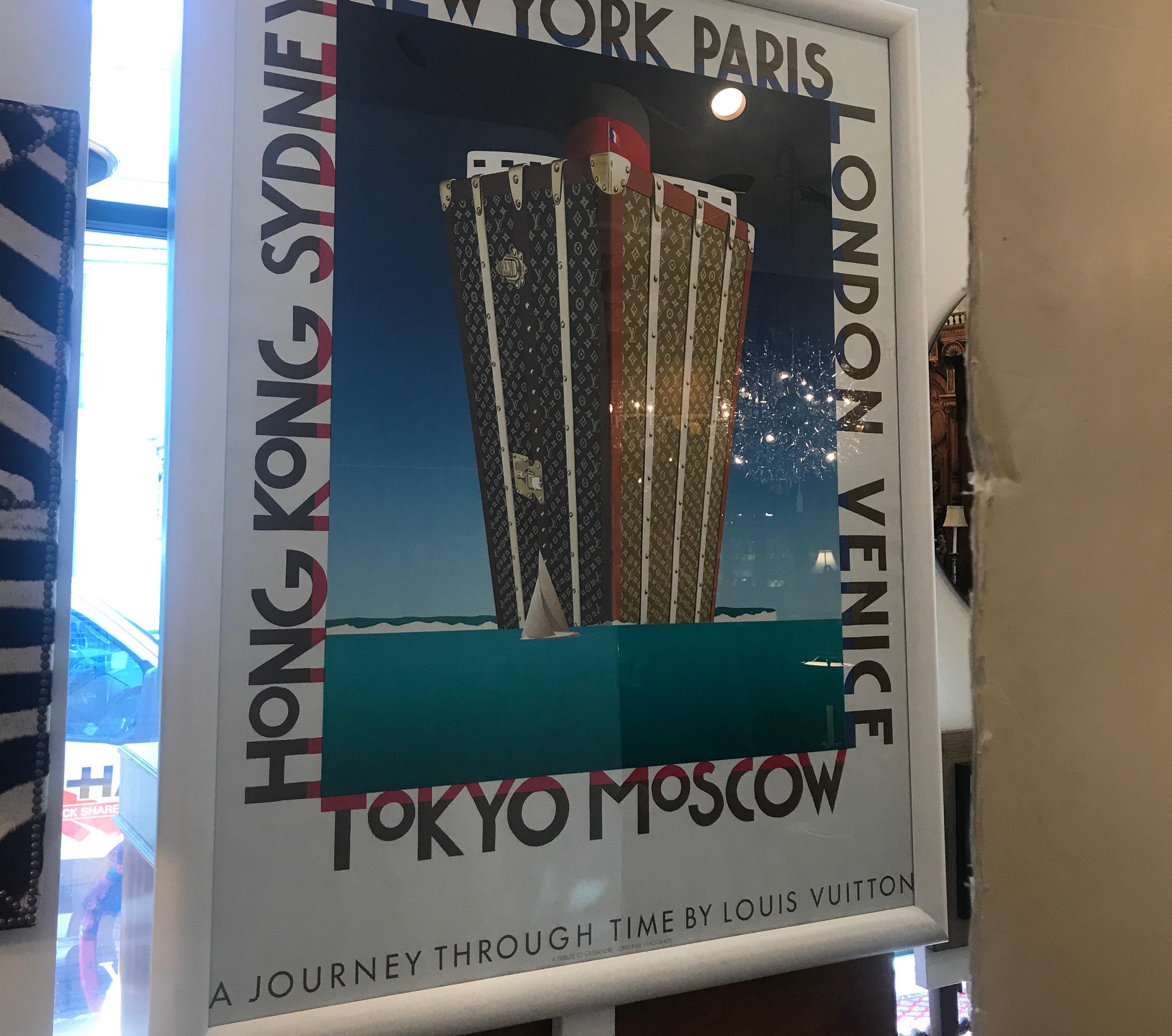 Post-Modern Large Framed Louis Vuitton Framed Travel Poster, 20th Century